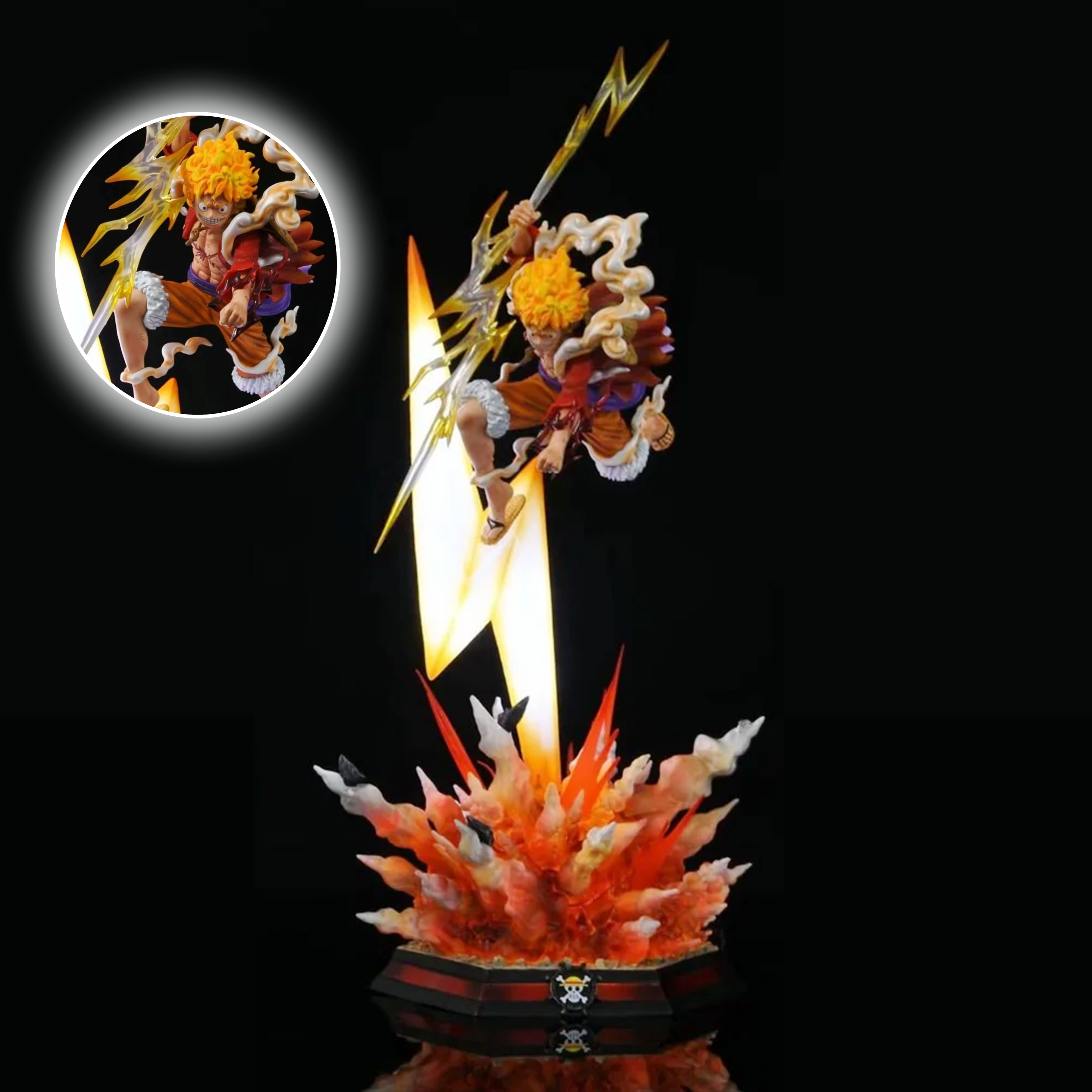 gear 5 luffy vs kaido Epic One Piece Nika Luffy vs Kaido LED Light-Up Resin Statue Set (Gear – Printingg Nova