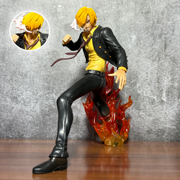 One Piece Sanji "Black Leg" Diable Jambe Battle Pose Statue With Fire Effect Action Figure PVC [ 19 CM ] || ONE PIECE
