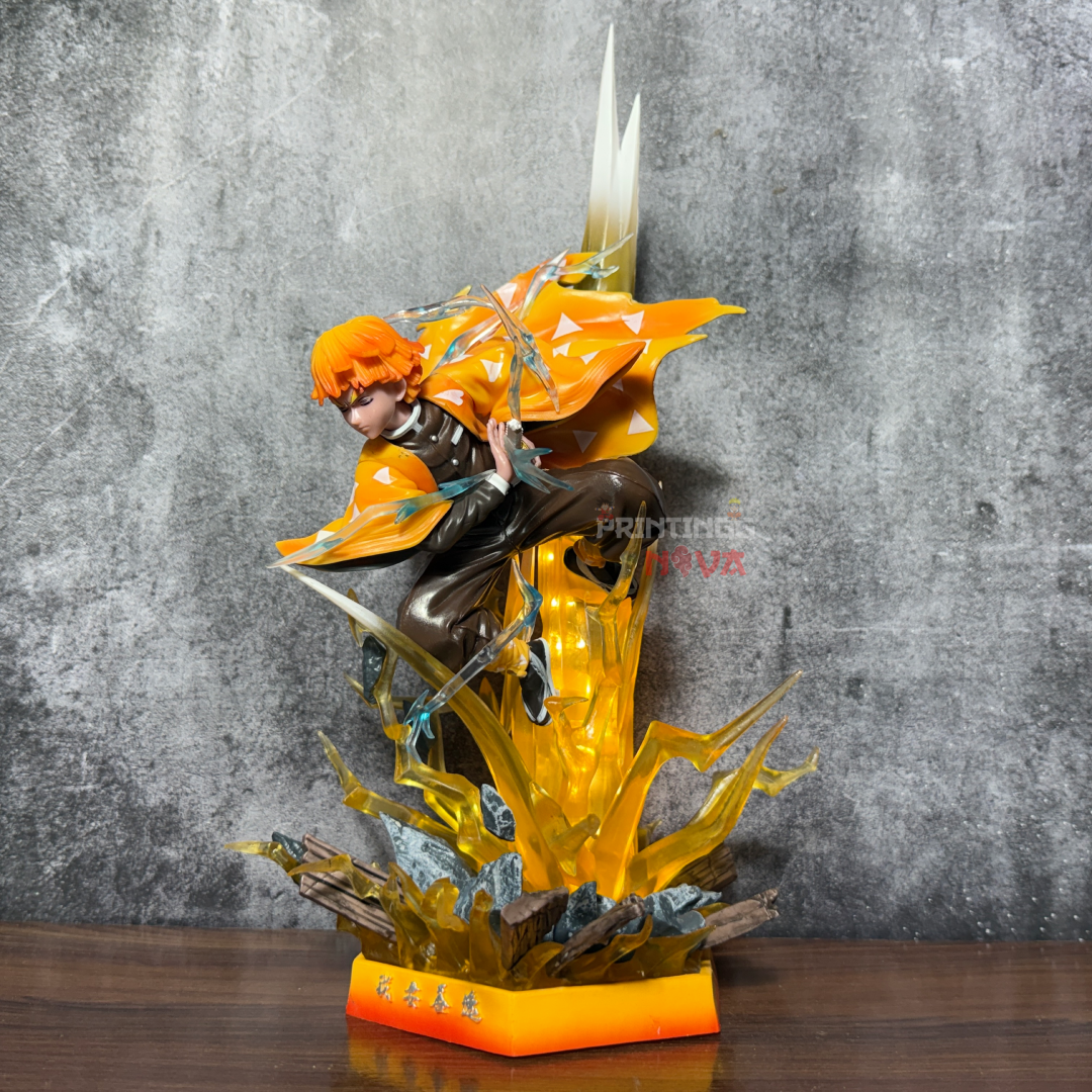 Demon Slayer Zenitsu Agatsuma "Thunder Breathing" 32cm LED Light-Eye & Base Premium Action Figure PVC [ 32 CM ] || DEMON SLAYER