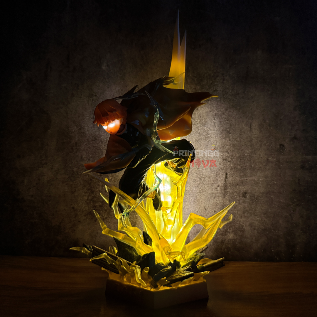 Demon Slayer Zenitsu Agatsuma "Thunder Breathing" 32cm LED Light-Eye & Base Premium Action Figure PVC [ 32 CM ] || DEMON SLAYER