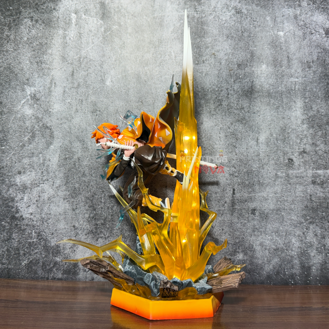 Demon Slayer Zenitsu Agatsuma "Thunder Breathing" 32cm LED Light-Eye & Base Premium Action Figure PVC [ 32 CM ] || DEMON SLAYER