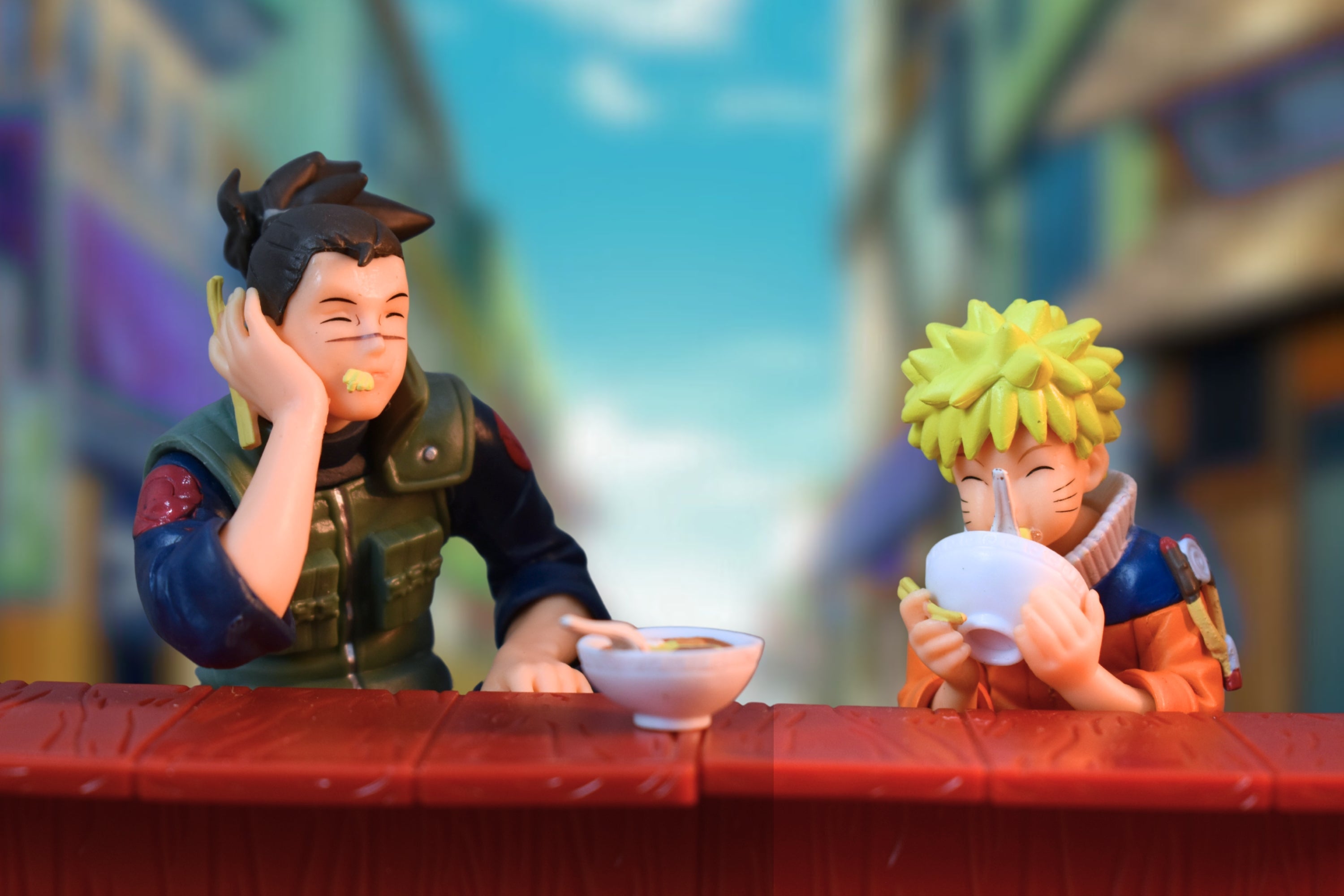 Naruto & Iruka Sensei "Ramen Time" at Ichiraku Collectible Premium PVC Action Figure Set || NARUTO