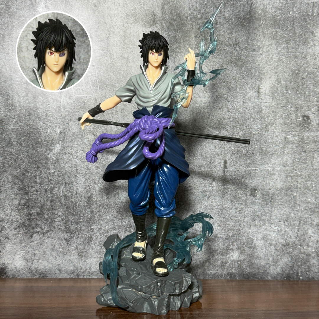 Naruto Shippuden Sasuke Uchiha Rinnegan Chidori Battle Stance Premium Action Figure PVC [ 24 CM ] || NARUTO