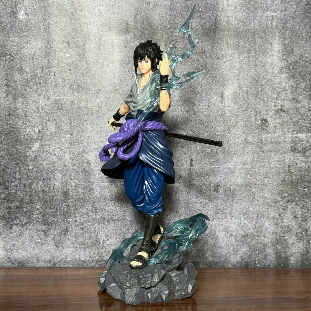 Naruto Shippuden Sasuke Uchiha Rinnegan Chidori Battle Stance Premium Action Figure PVC [ 24 CM ] || NARUTO