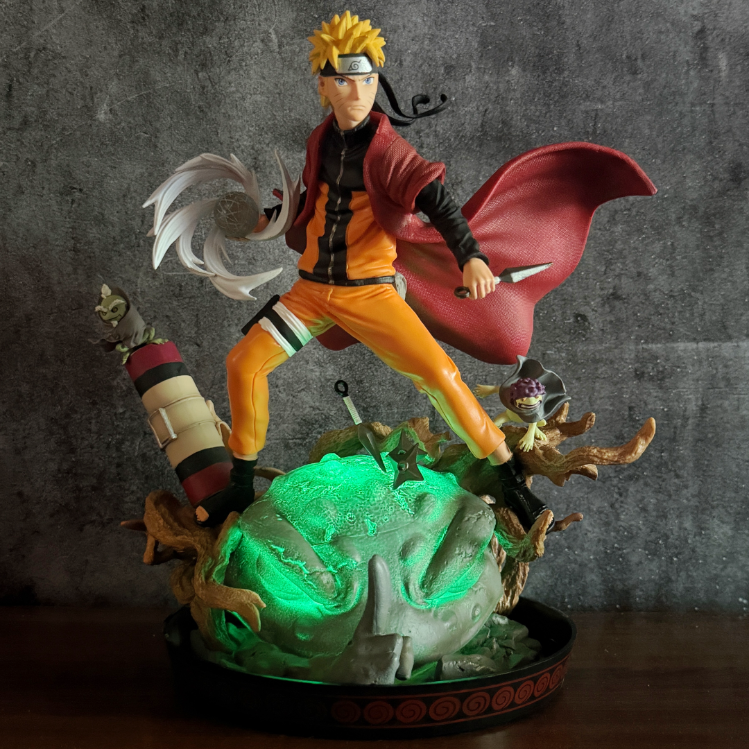 Naruto Shippuden Sage Mode Naruto With LED Gamabunta Summoning Diorama Statue Premium Action Figure PVC [ 30 CM ] || NARUTO
