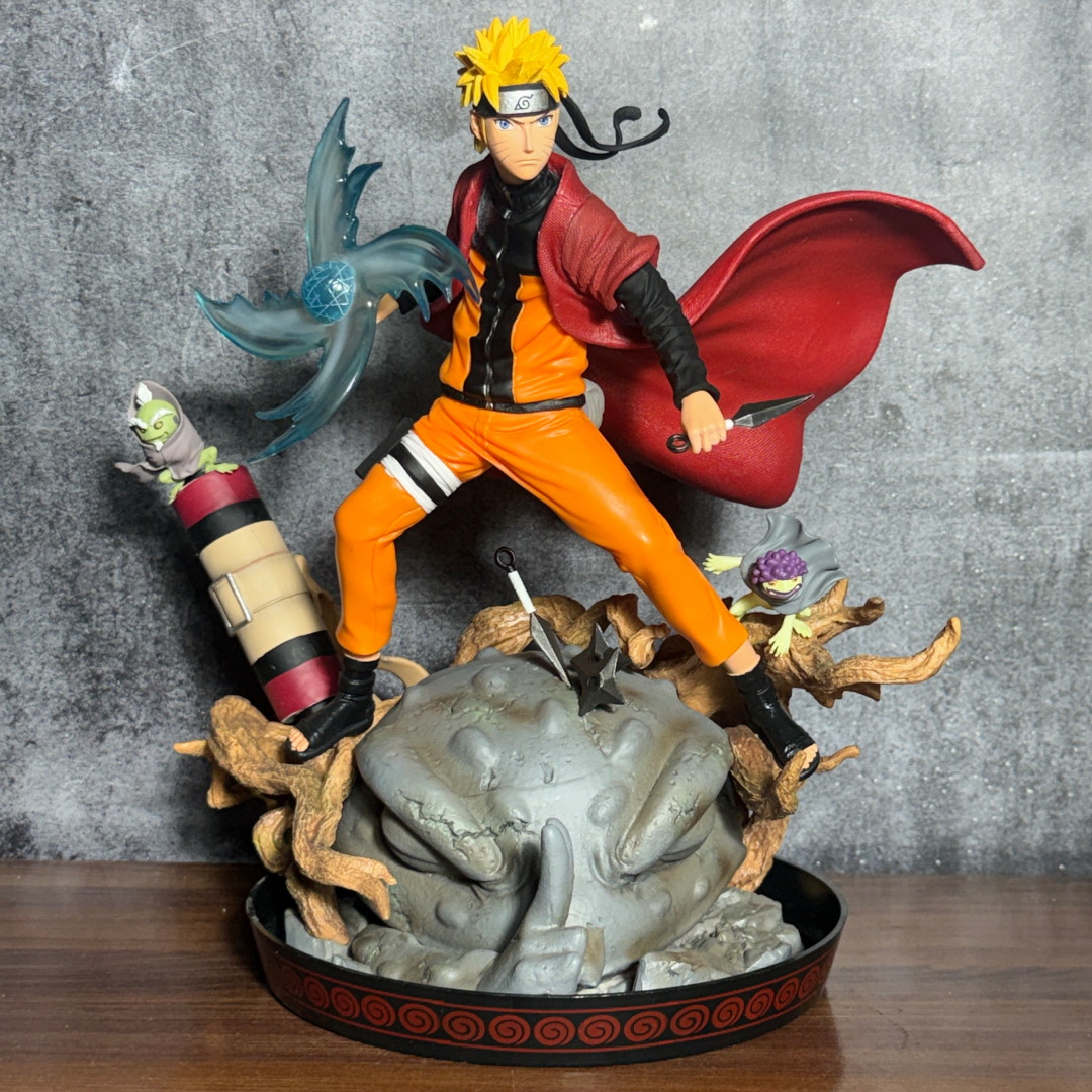 Naruto Shippuden Sage Mode Naruto With LED Gamabunta Summoning Diorama Statue Premium Action Figure PVC [ 30 CM ] || NARUTO