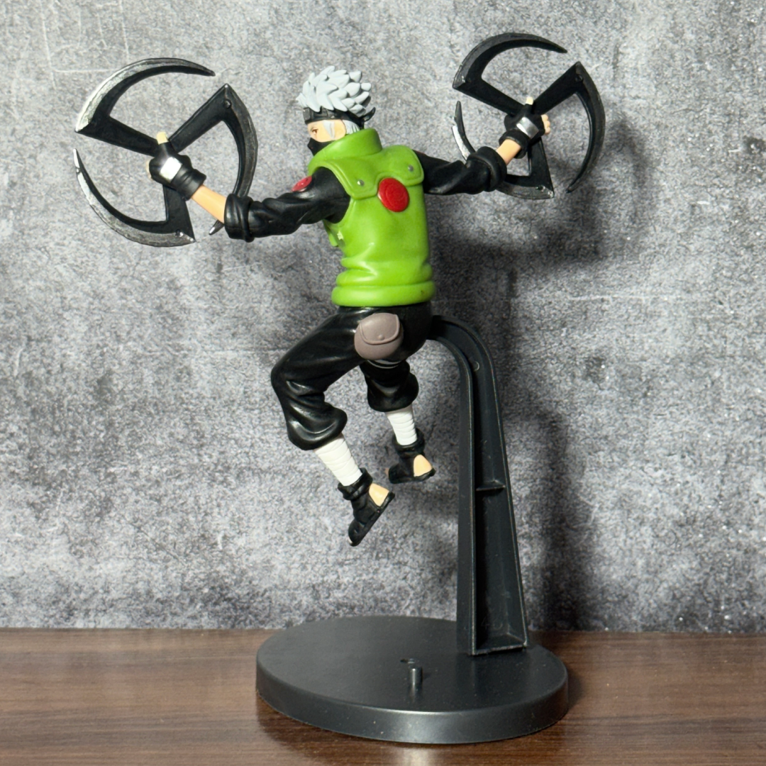 Naruto Shippuden Kakashi Hatake Narutop99 || Dual Windmill Fuma Shuriken Mid-Air Battle Premium Action Figure PVC [ 20 CM ] || NARUTO