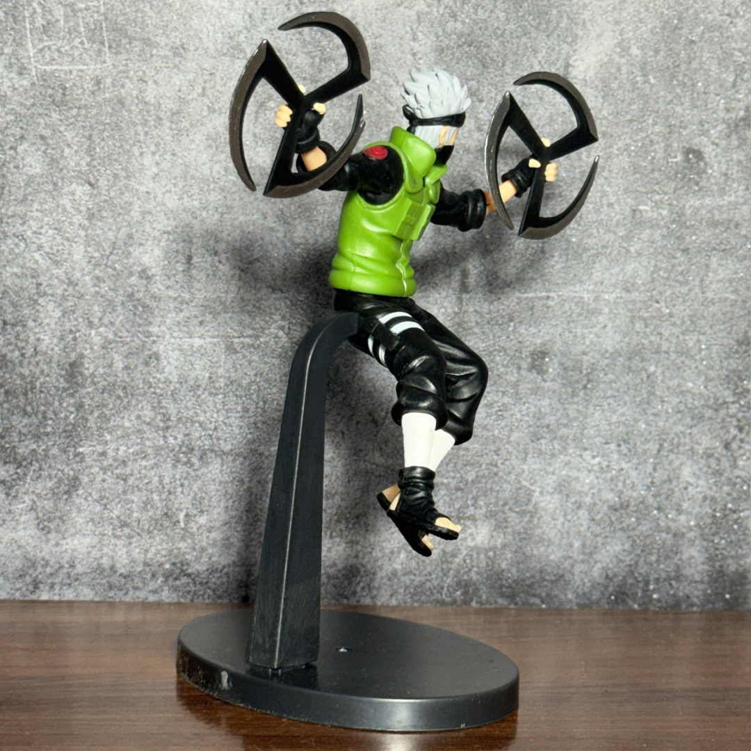 Naruto Shippuden Kakashi Hatake Narutop99 || Dual Windmill Fuma Shuriken Mid-Air Battle Premium Action Figure PVC [ 20 CM ] || NARUTO