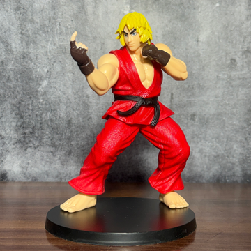 Street Fighter Ken Masters Figurine with Circular Display Base Limited Edition Action Figure PVC [ 20 CM ] || STREET FIGHTER