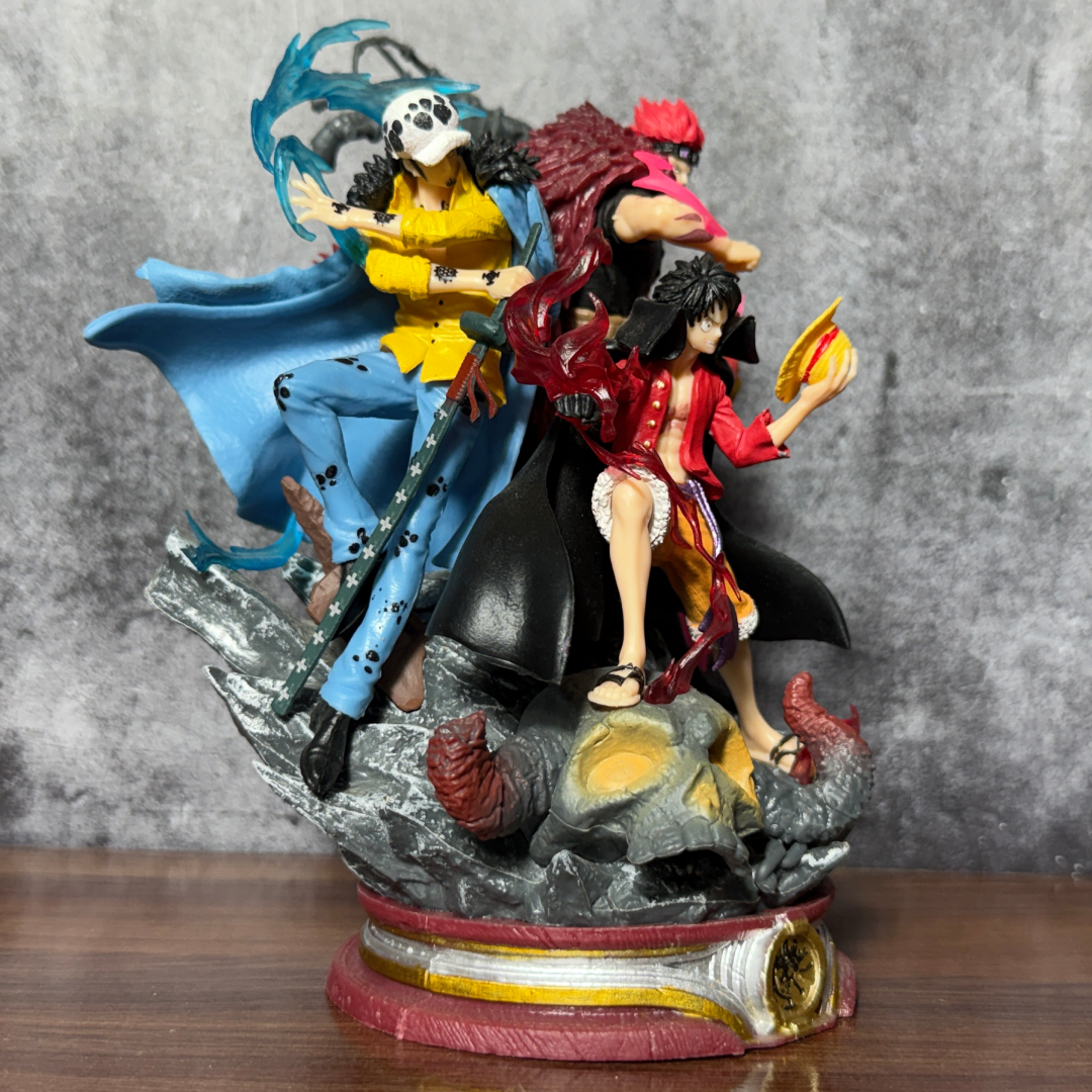One Piece "Three Captains" Diorama Statue Luffy, Law & Kid Wano Arc Battle Action Figure PVC [ 22 CM ] || ONE PIECE