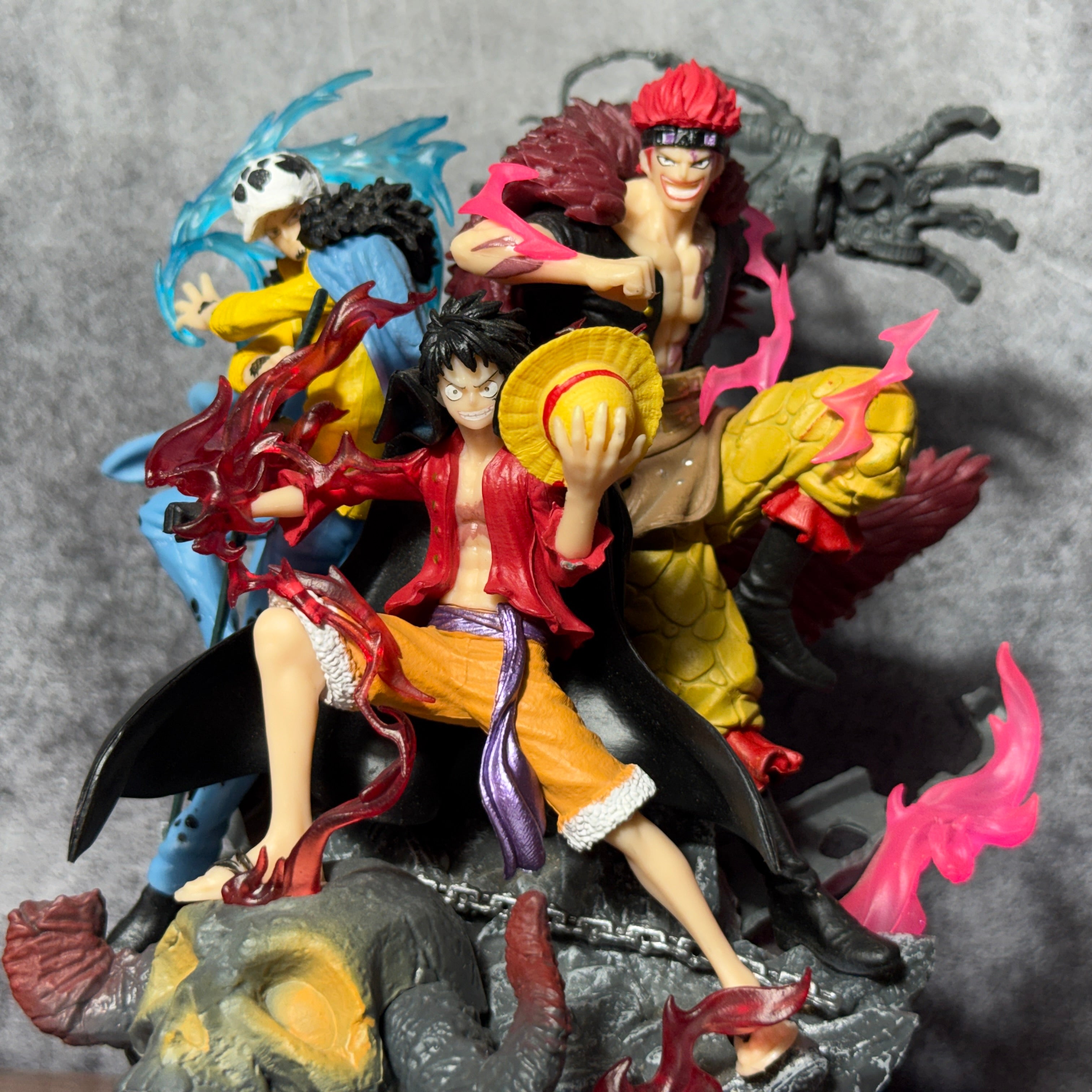 One Piece "Three Captains" Diorama Statue Luffy, Law & Kid Wano Arc Battle Action Figure PVC [ 22 CM ] || ONE PIECE