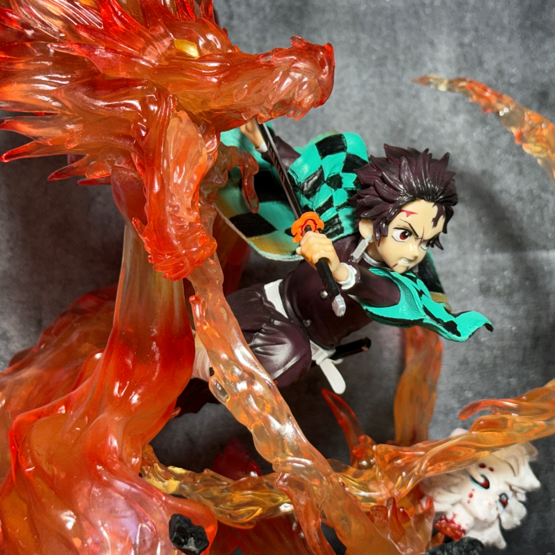 Tanjiro Kamado Hinokami Kagura Fire Dragon Statue with LED Display Base Limited Edition Action Figure PVC [ 30 CM ] || DEMON SLAYER