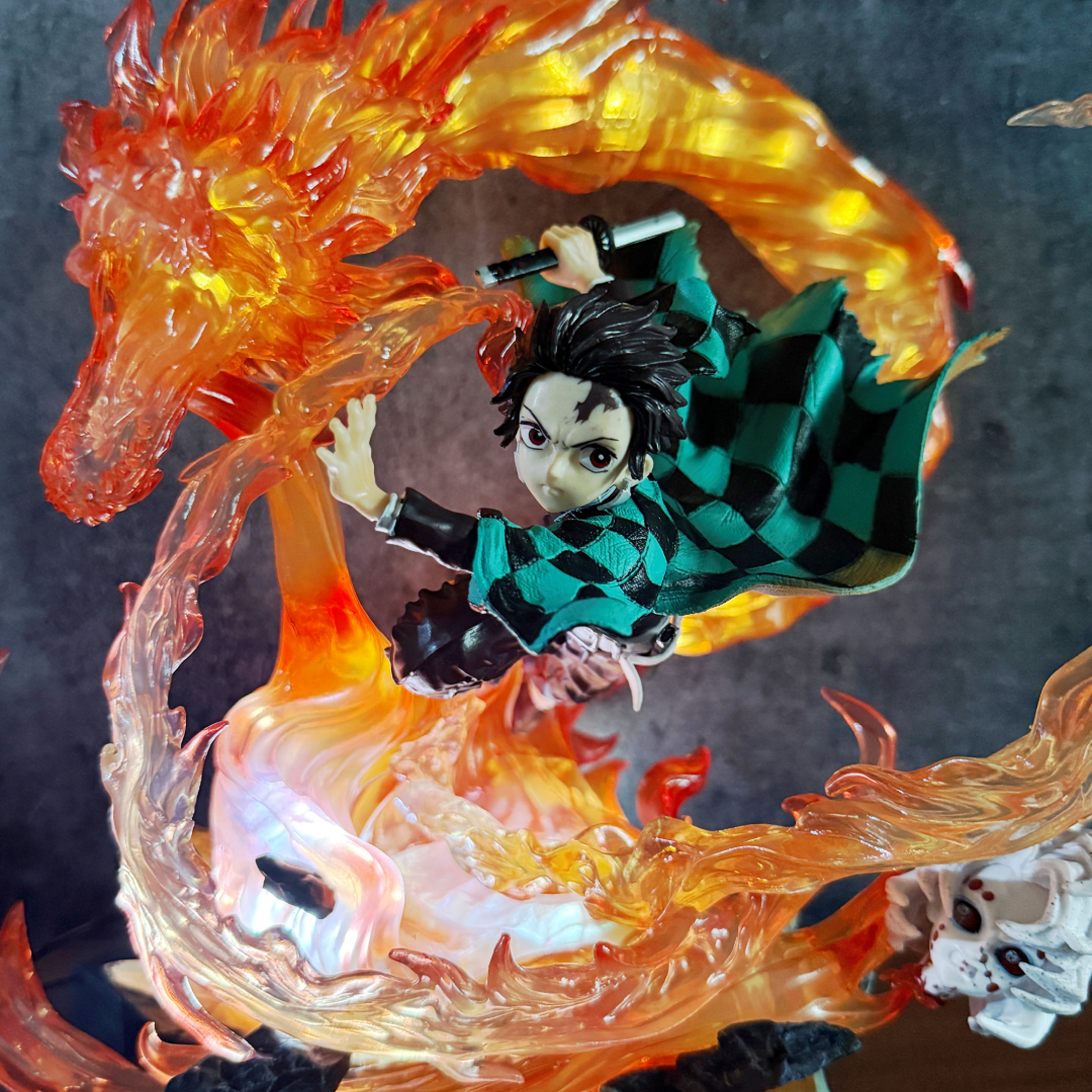 Tanjiro Kamado Hinokami Kagura Fire Dragon Statue with LED Display Base Limited Edition Action Figure PVC [ 30 CM ] || DEMON SLAYER