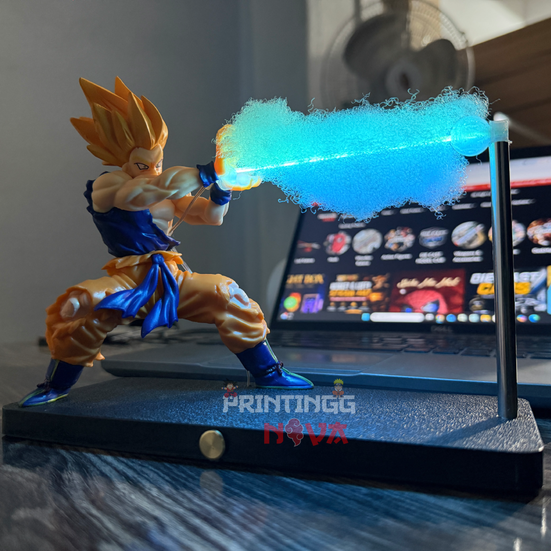 Dragon Ball Z Super Saiyan Goku Kamehameha LED Action Figure | USB Rechargeable Anime Collectible Display Statue