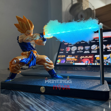 Dragon Ball Z Super Saiyan Goku Kamehameha LED Action Figure | USB Rechargeable Anime Collectible Display Statue