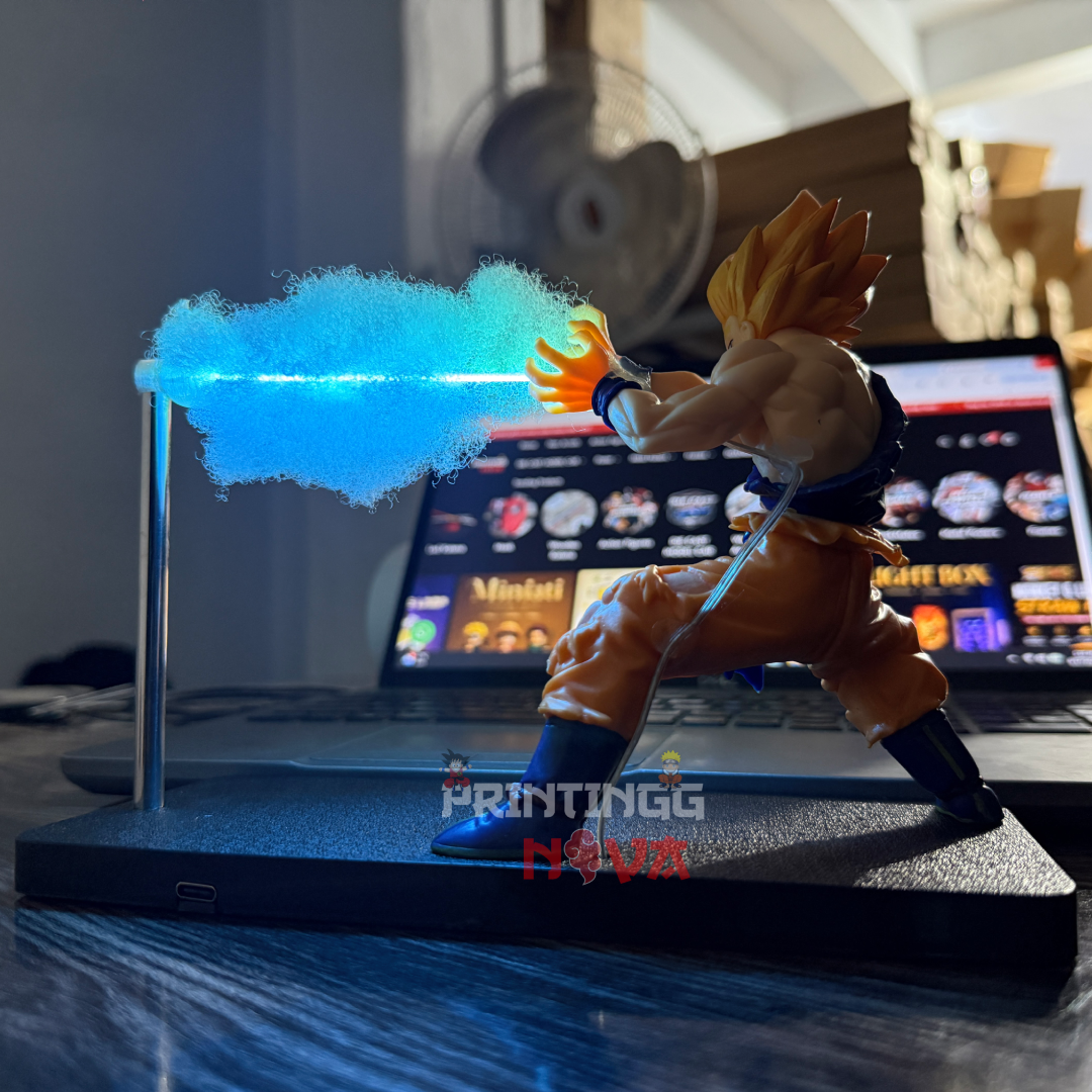 Dragon Ball Z Super Saiyan Goku Kamehameha LED Action Figure | USB Rechargeable Anime Collectible Display Statue