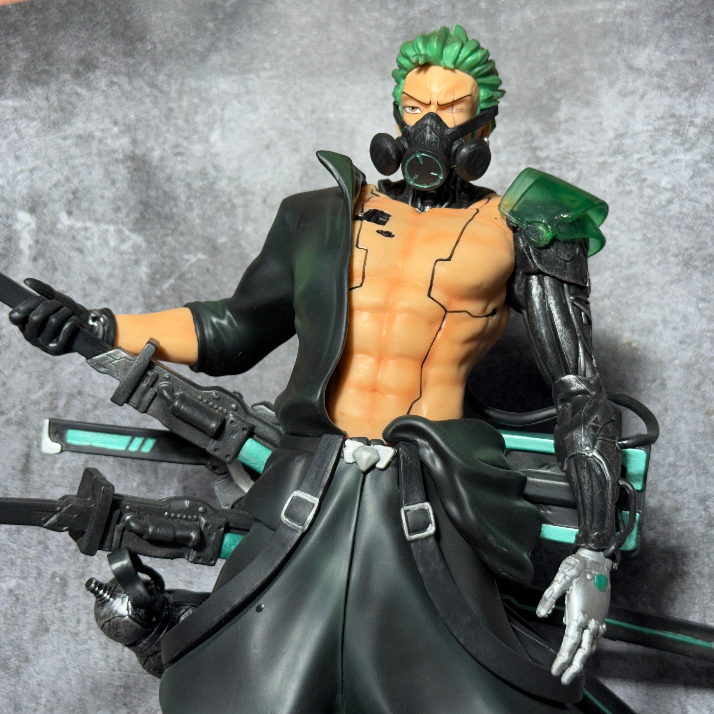 One Piece Roronoa Zoro Cyberpunk Premium Futuristic Samurai Action Figure with LED Light & Dual Heads [ 42 CM ] || ONE PIECE