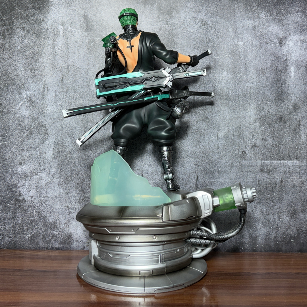 One Piece Roronoa Zoro Cyberpunk Premium Futuristic Samurai Action Figure with LED Light & Dual Heads [ 42 CM ] || ONE PIECE
