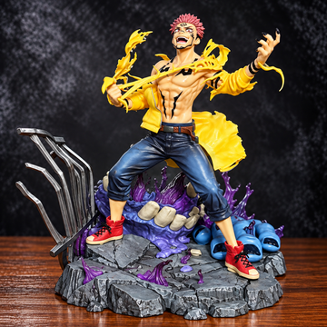 Jujutsu Kaisen Ryomen Sukuna Action Figure (30cm) – King of Curses Battle Scene Collectible Statue with Dynamic Effect Base