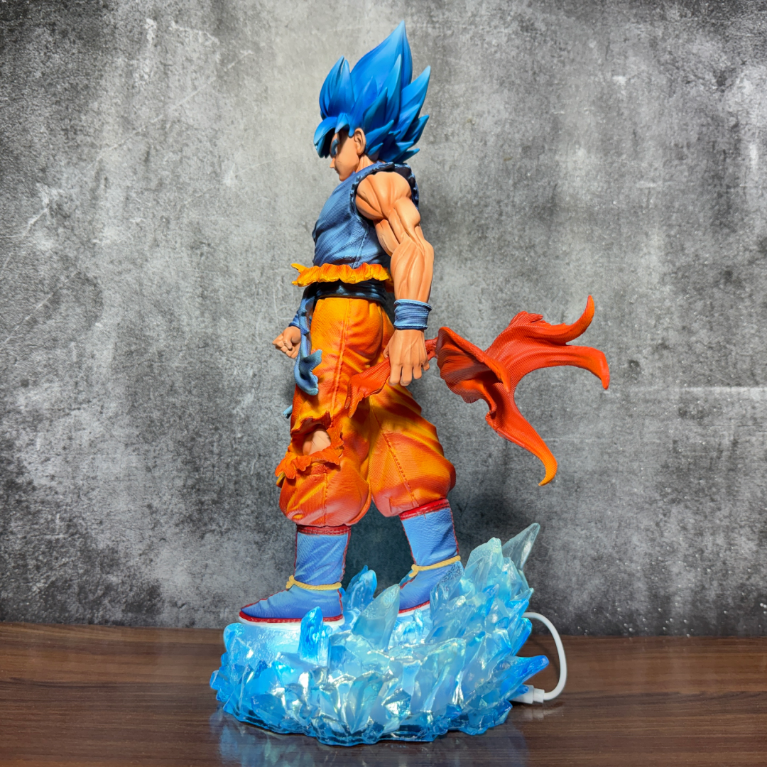 Premium Dragon Ball Goku Super Saiyan Full LED Base & Interchangeable SSG 2 Blue, Red Head || DRAGON BALL Z