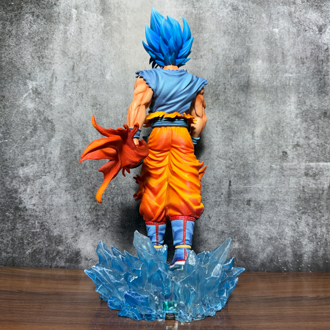 Premium Dragon Ball Goku Super Saiyan Full LED Base & Interchangeable SSG 2 Blue, Red Head || DRAGON BALL Z