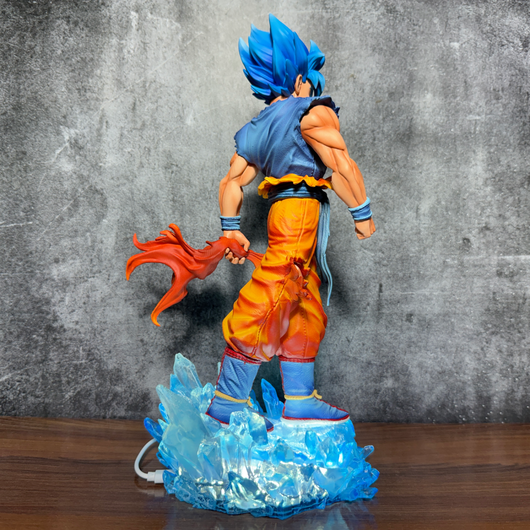 Premium Dragon Ball Goku Super Saiyan Full LED Base & Interchangeable SSG 2 Blue, Red Head || DRAGON BALL Z