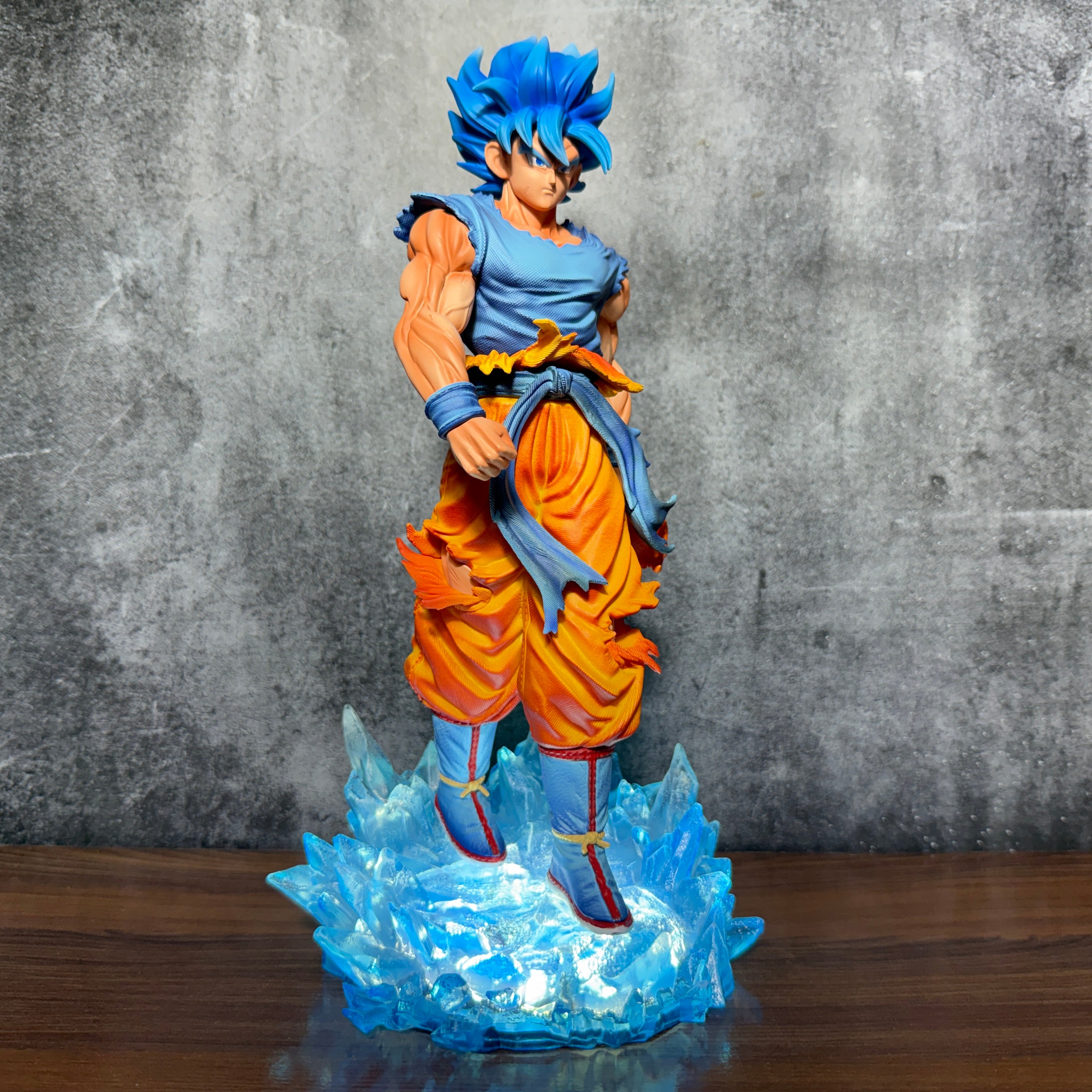 Premium Dragon Ball Goku Super Saiyan Full LED Base & Interchangeable SSG 2 Blue, Red Head || DRAGON BALL Z
