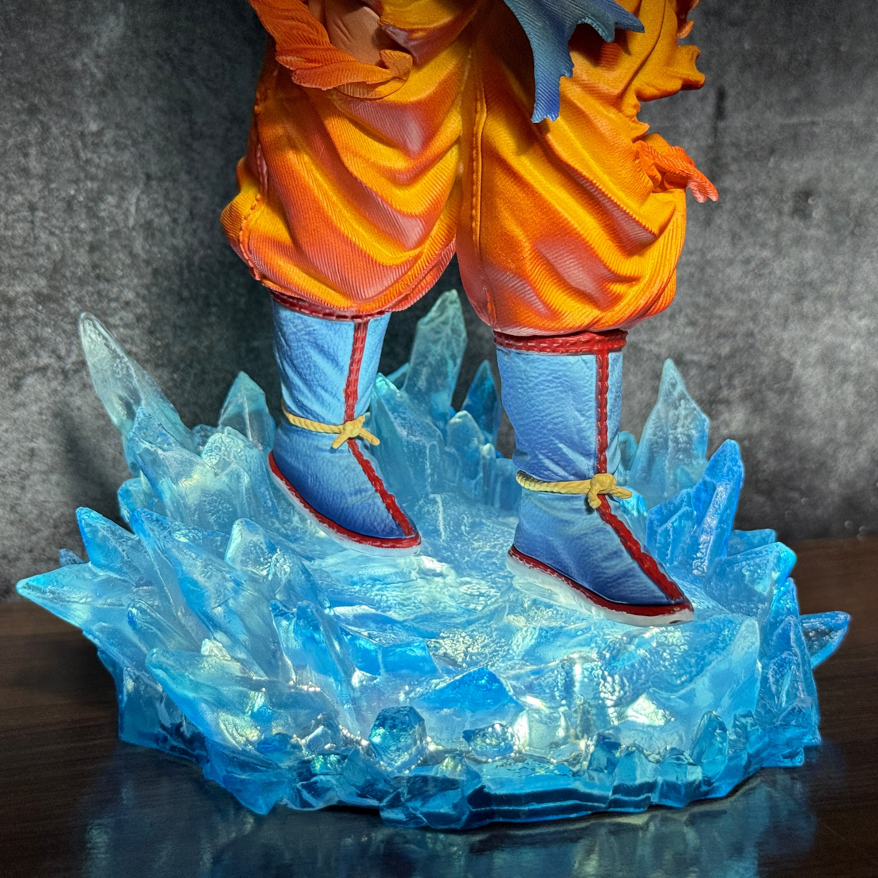 Premium Dragon Ball Goku Super Saiyan Full LED Base & Interchangeable SSG 2 Blue, Red Head || DRAGON BALL Z