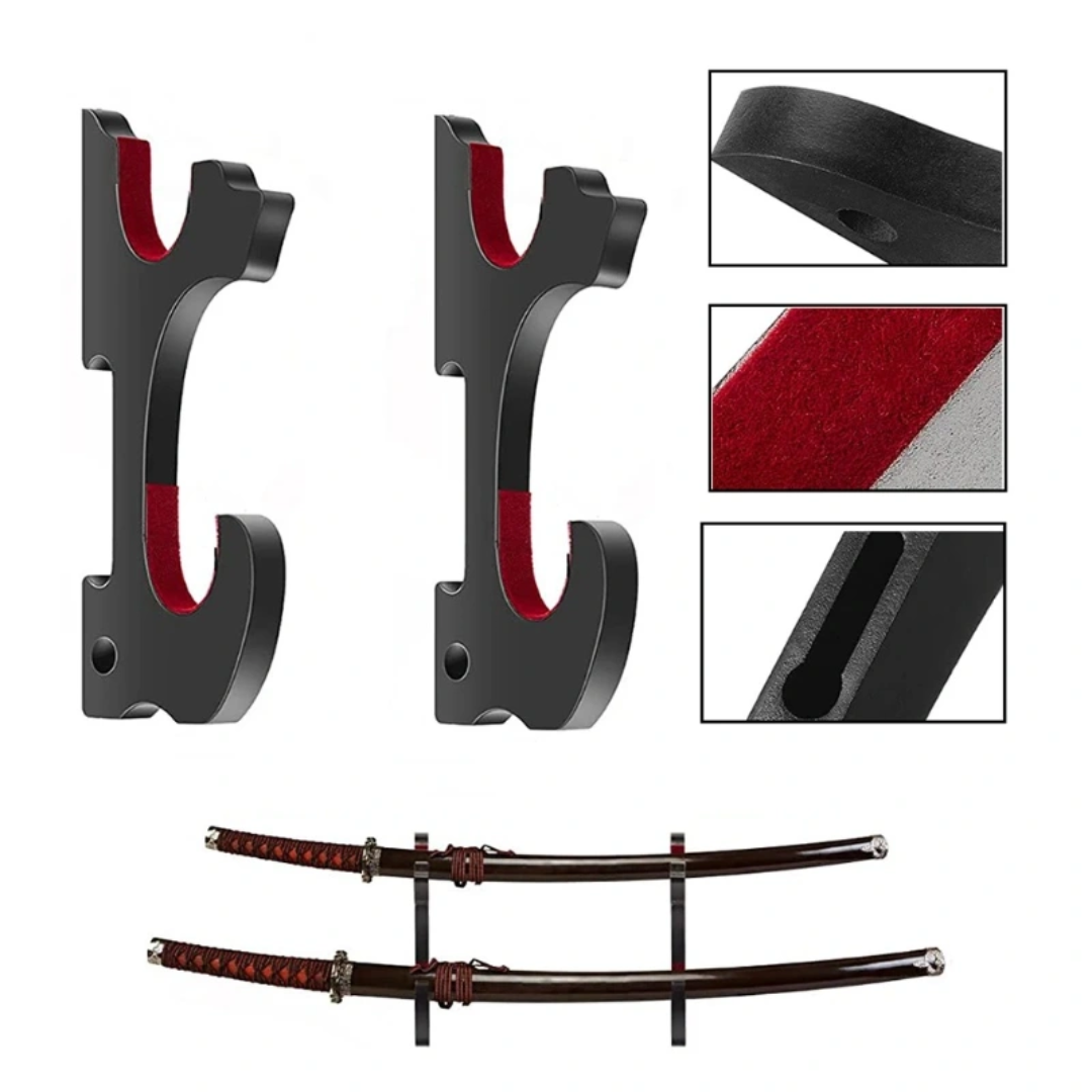 2 Layer Wall Mount Premium Wooden Display Rack for Katana Collection Katana Sword Stand || WALL MOUNT KATANA STAND