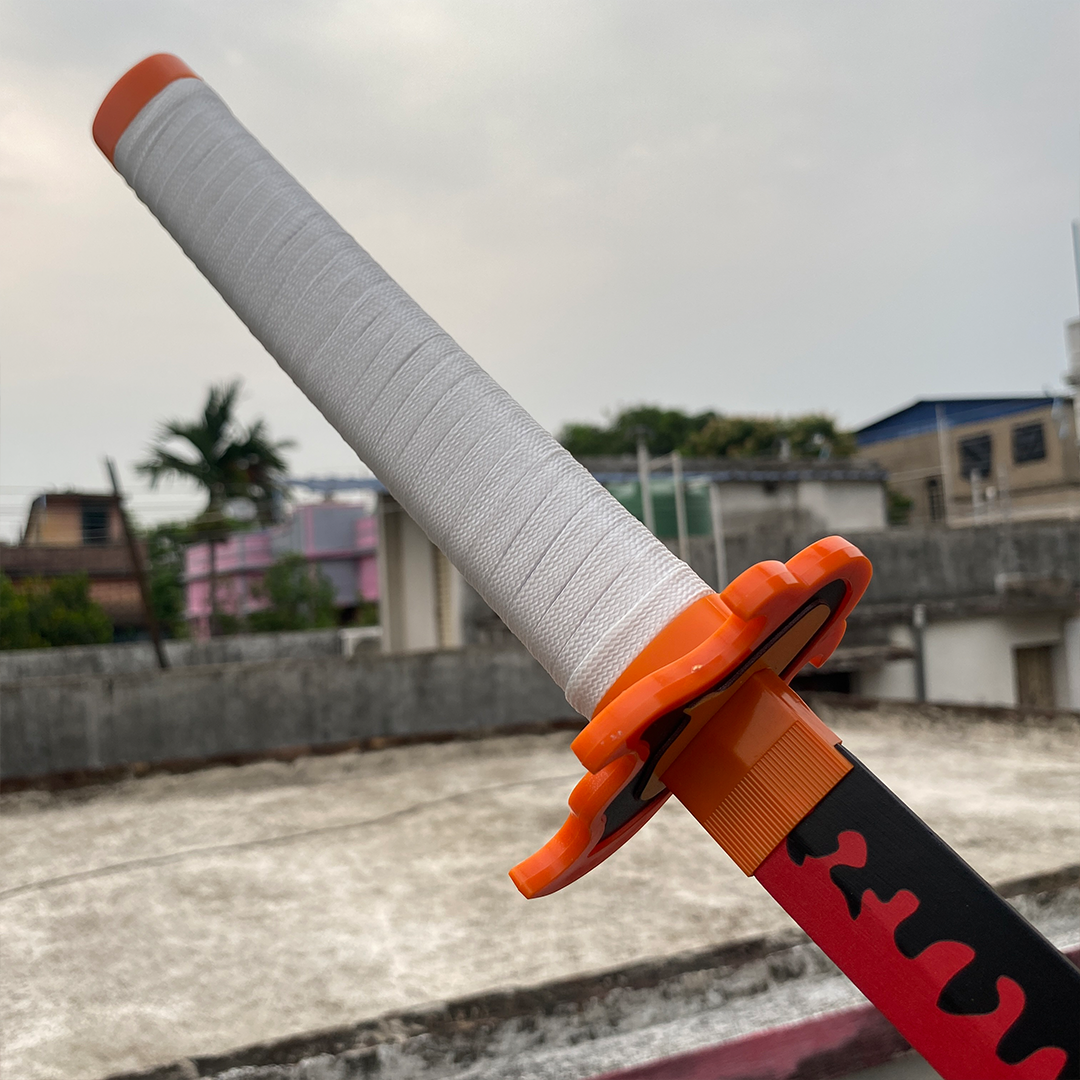 Demon Slayer Kyojuro Rengoku Cosplay Replica Premium Life Size Wooden Katana [104 CM] || DEMON SLAYER