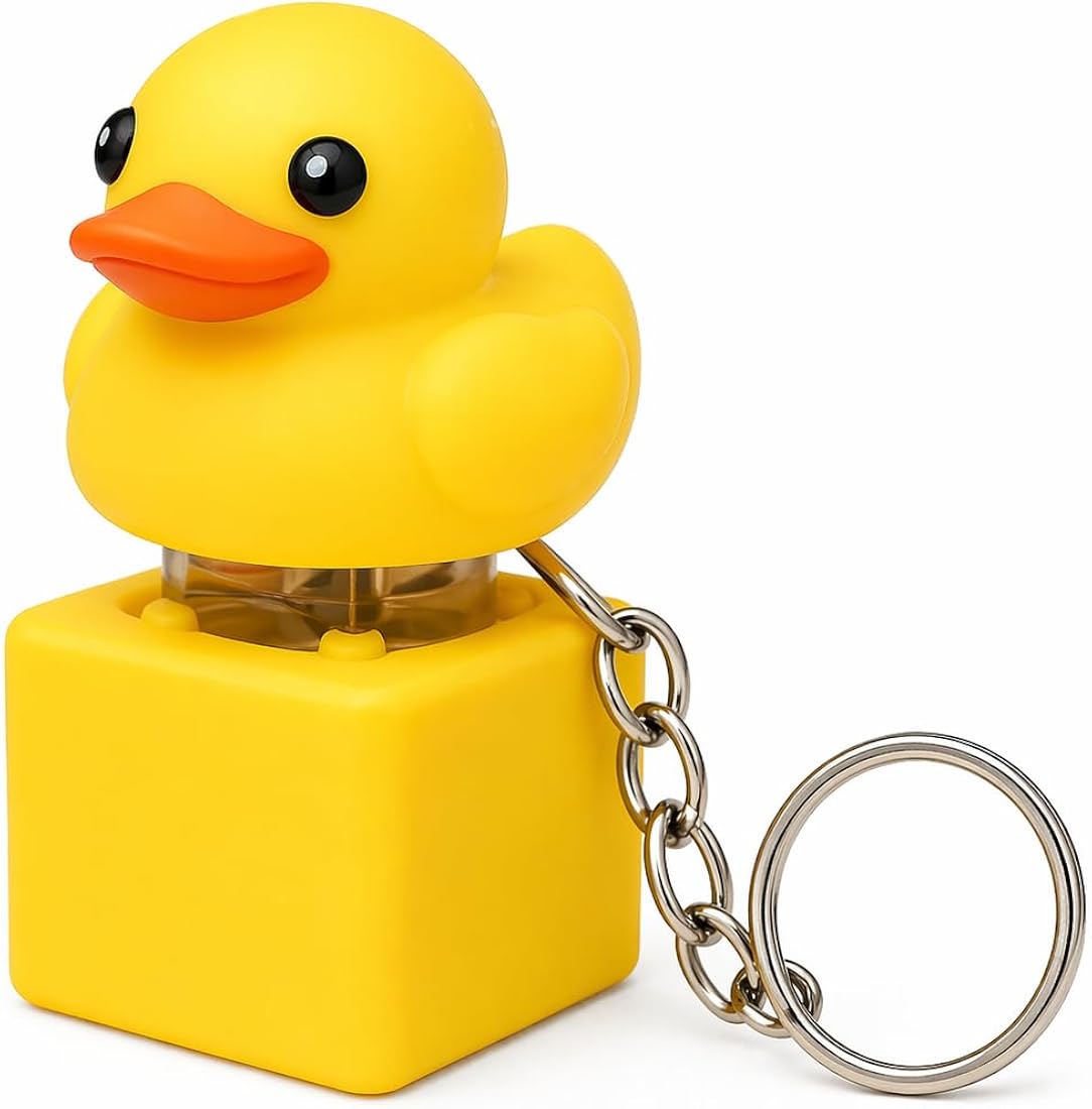Cute Duck Mechanical Keycap Fidget Keychain || Rechargeable USB Click Button Toy for Stress Relief & Desk Deco || TRENDING KEYCHAIN