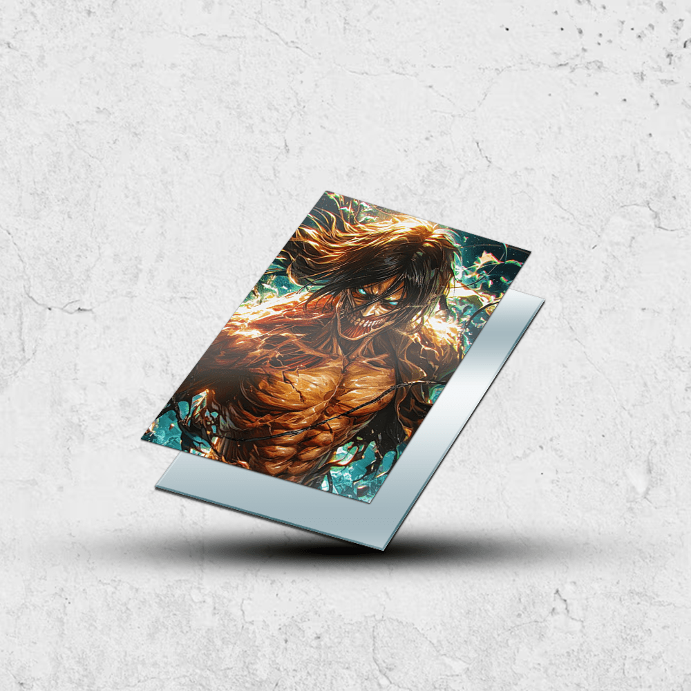 Eren Jaeger Anime Metal Poster ( 8.3 x 11.7 inchis ) || ATTACK ON TITAN #8