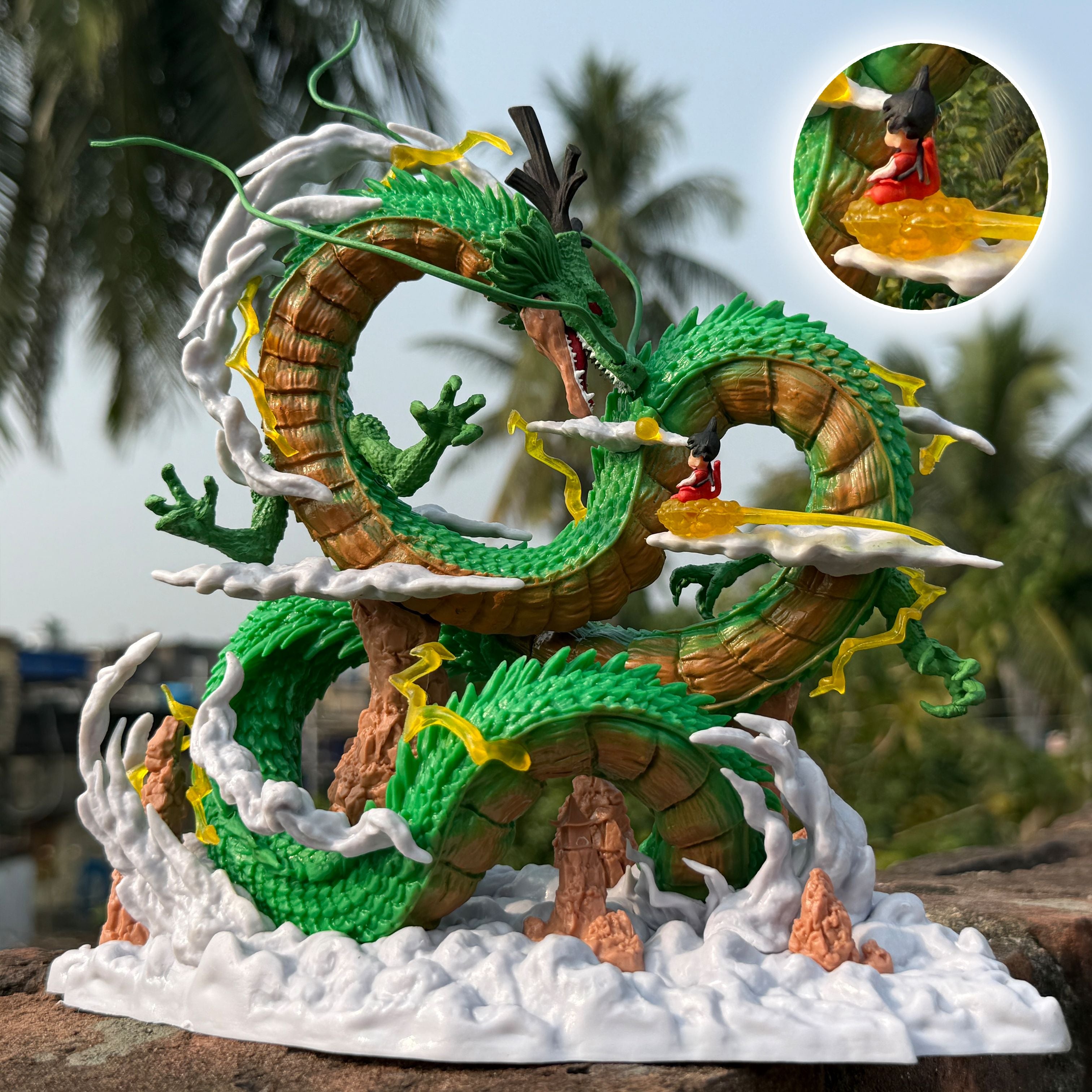 Dragon Ball Z Super Shenron & Son Goku Epic Collectible (Green) [22 CM] PVC Action figure || DRAGON BALL Z