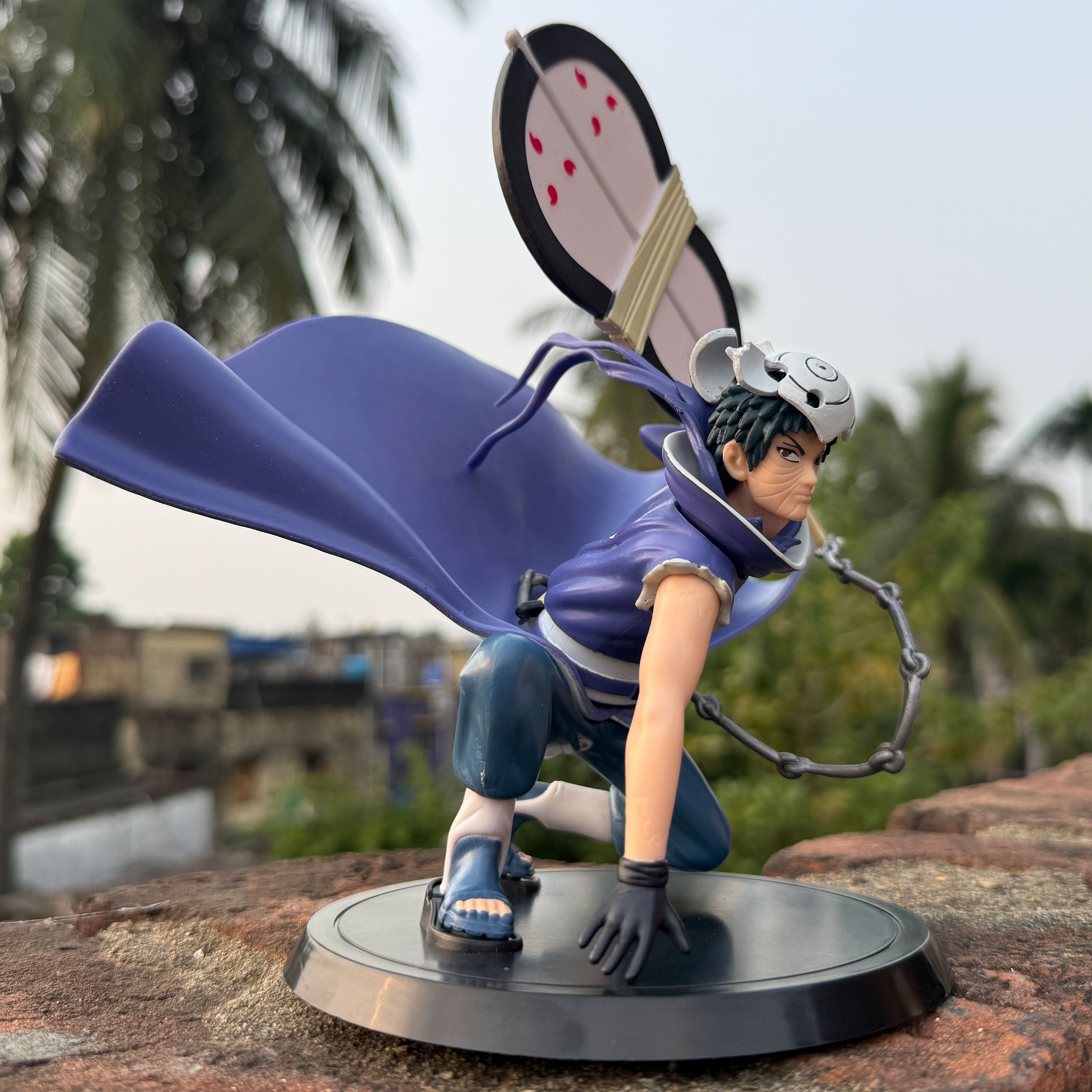 Naruto Shippuden Obito Uchiha Figure with Gunbai War Fan & Chain PVC Action figure || NARUTO