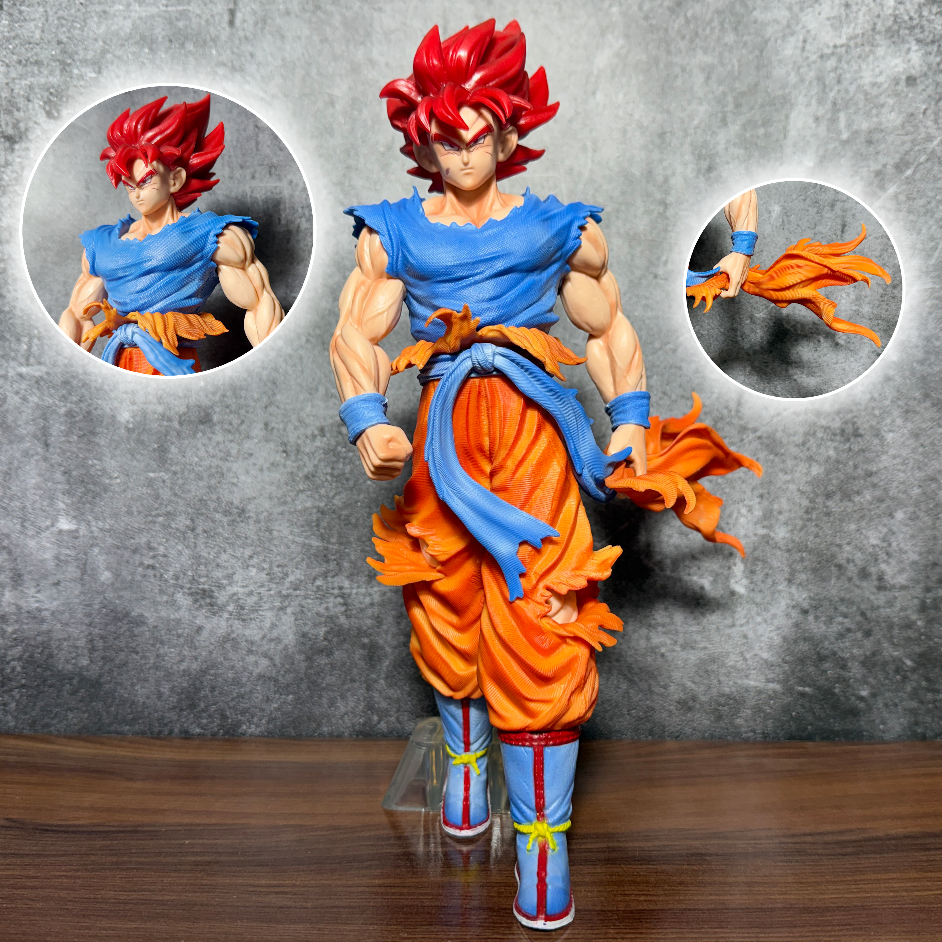 Dragon Ball Z Super Super Saiyan God Goku With Red Hair Iconic Action Figure [33 CM] PVC Action figure || DRAGON BALL Z