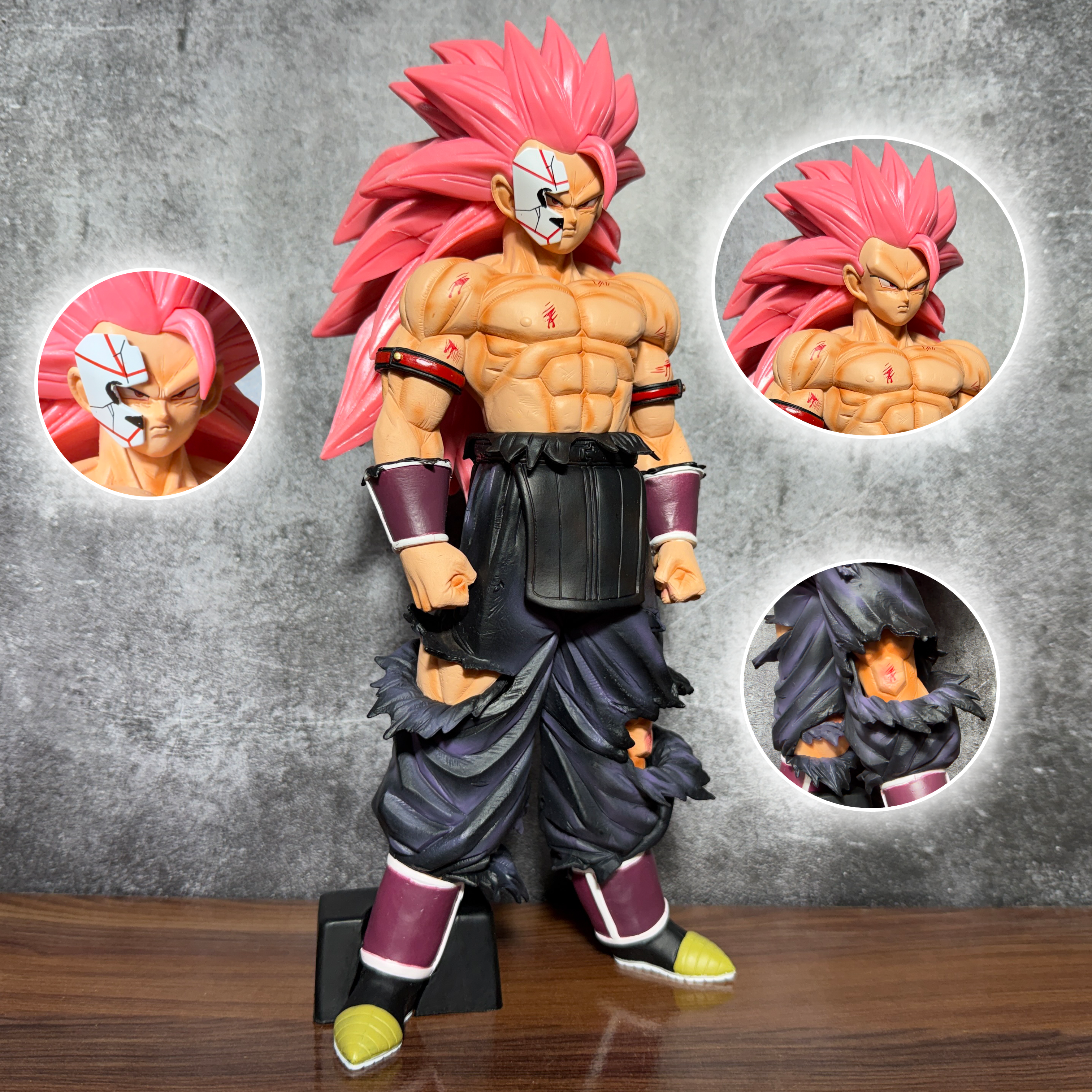 Dragon Ball Z Black Goku SSJ3 With Removable Magnetic Mask Action Figure [30 CM] PVC Action figure || DRAGON BALL Z
