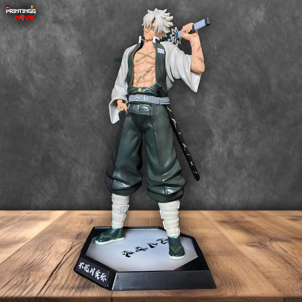 Xinchangda Anime Actionfigur Shinazugawa Sanemi Figur 30 Cm PVC Statue Modell Action Figur Stehende Haltung Sammlung Ornamente Spielzeug Geschenke