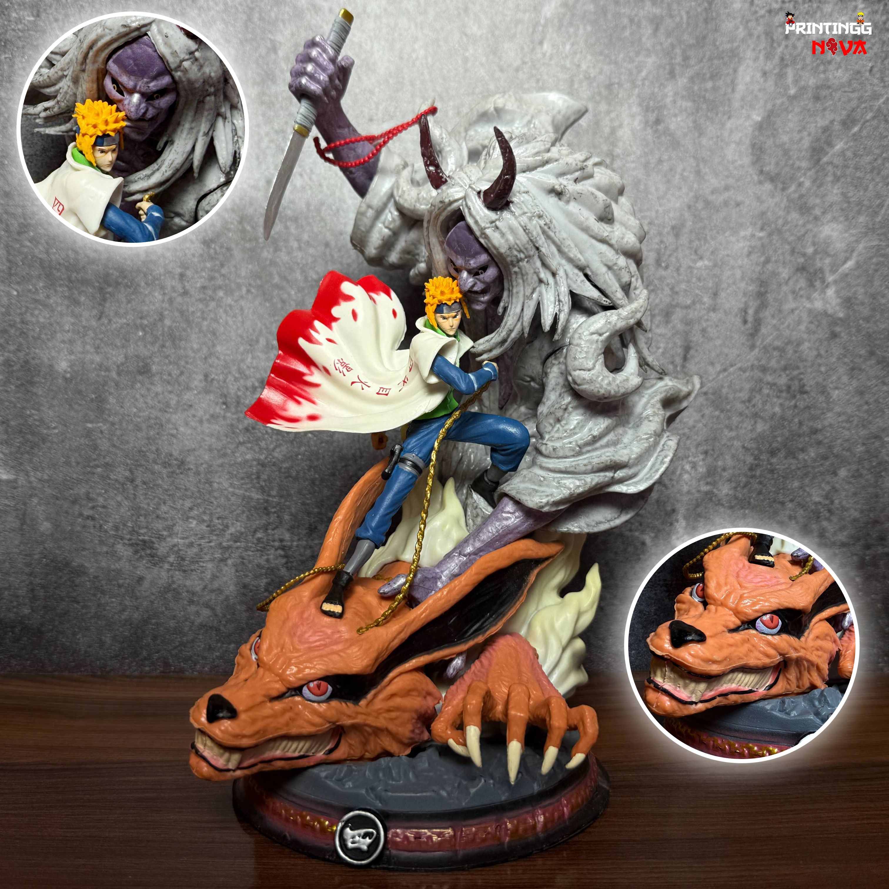 Naruto Minato Namikaze vs Kurama battle Premium PVC Action figure [28cm] || NARUTO