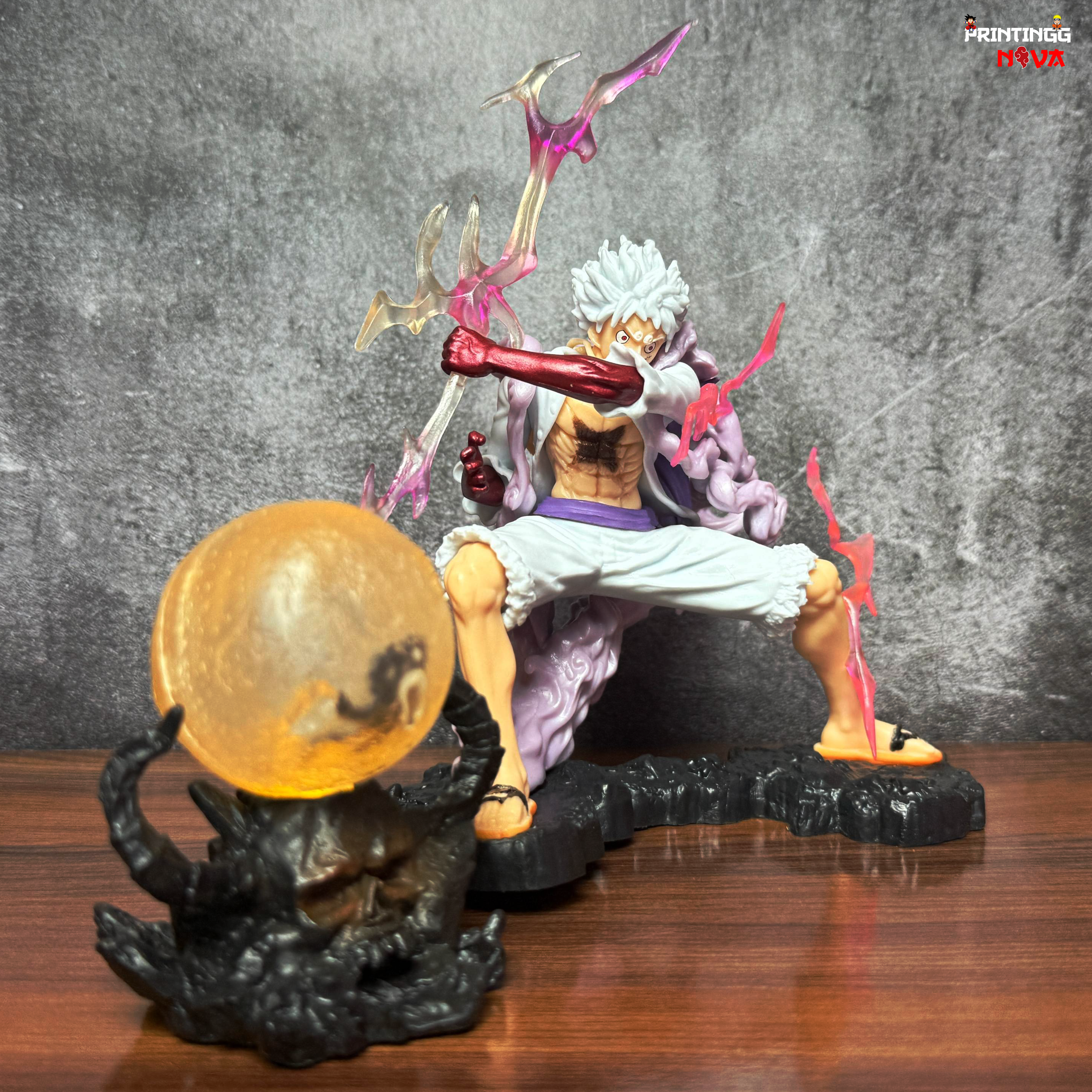 One Piece Luffy Gear 5 with onigashima LED lamp premium Action Figure || ONE PIECE