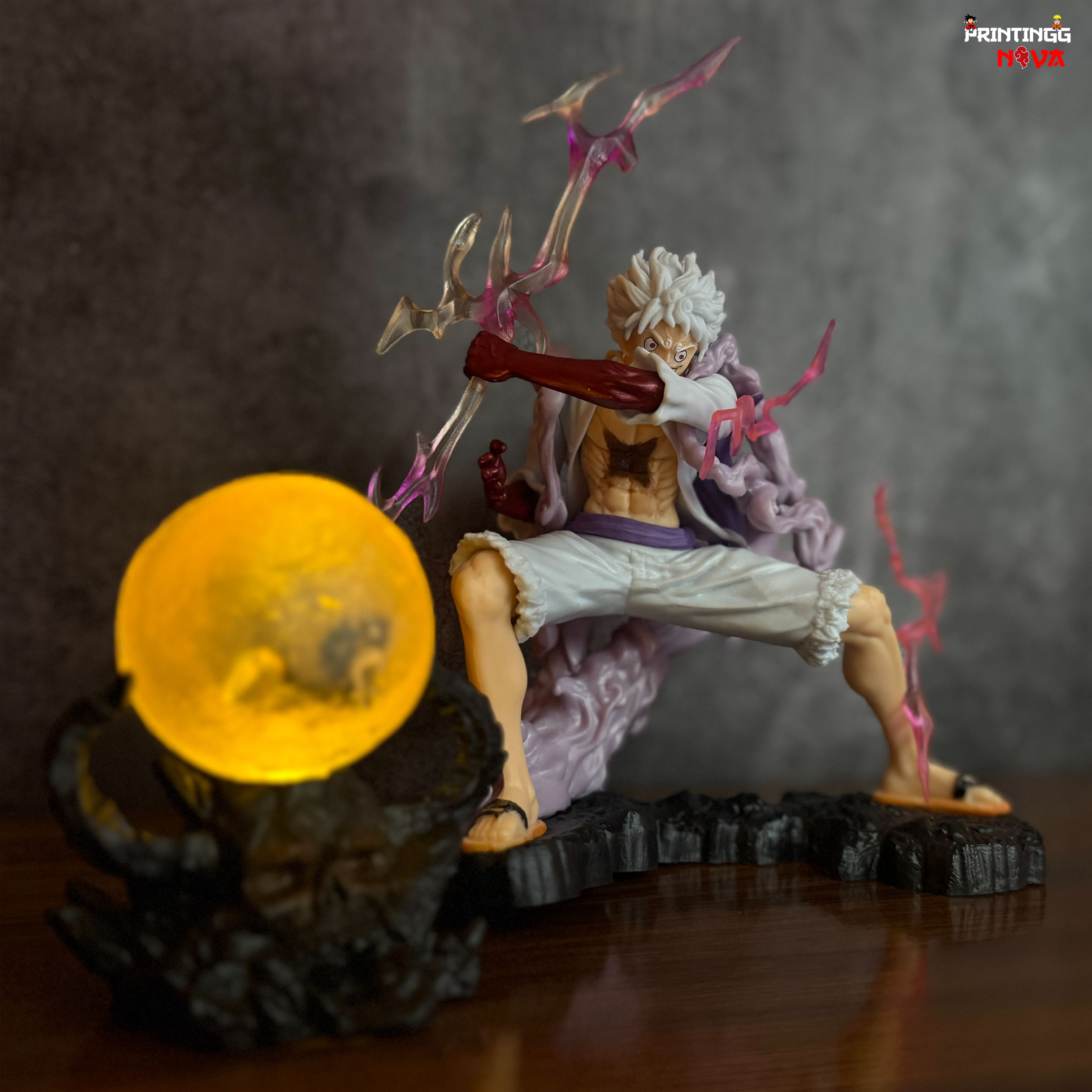 One Piece Luffy Gear 5 with onigashima LED lamp premium Action Figure || ONE PIECE