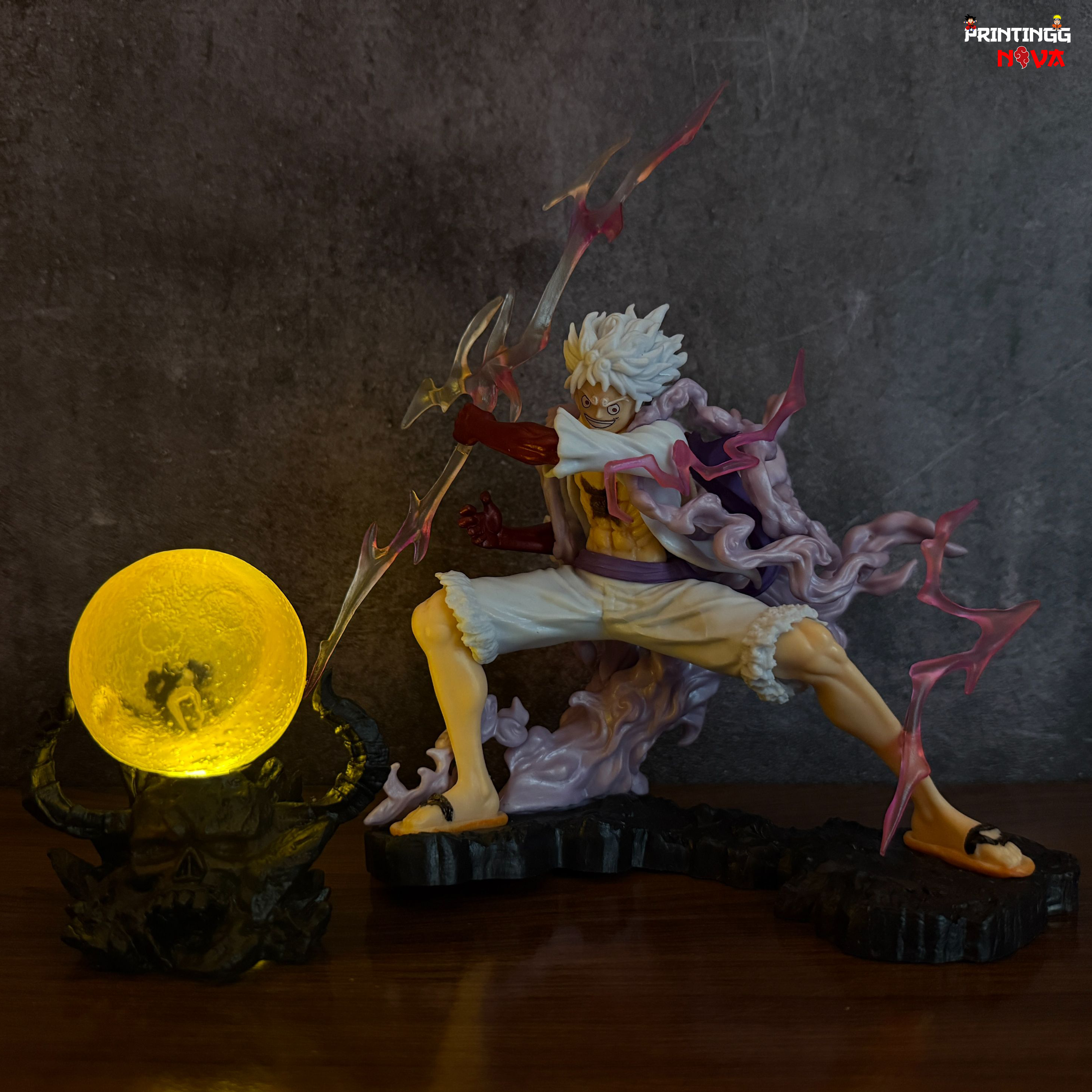 One Piece Luffy Gear 5 with onigashima LED lamp premium Action Figure || ONE PIECE