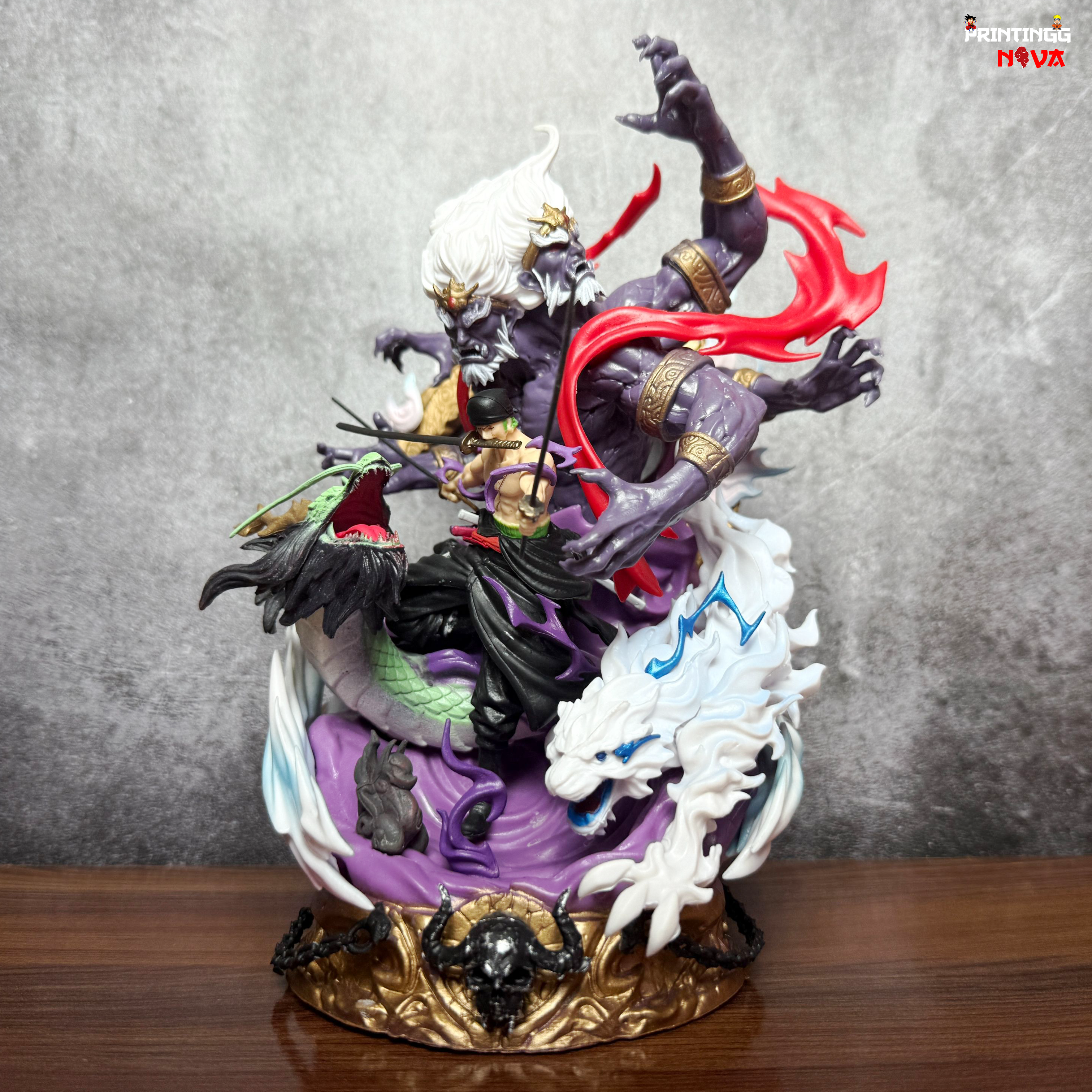 One Piece King Of Hell Roronoa Zoro With Double-Headed Premium PVC Anime Action figure [23 cm] || ONE PIECE