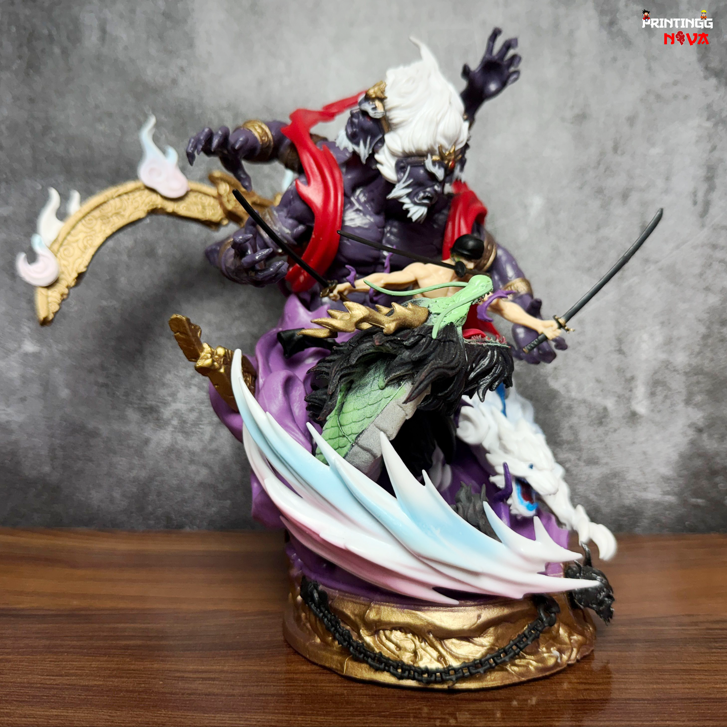 One Piece King Of Hell Roronoa Zoro With Double-Headed Premium PVC Anime Action figure [23 cm] || ONE PIECE