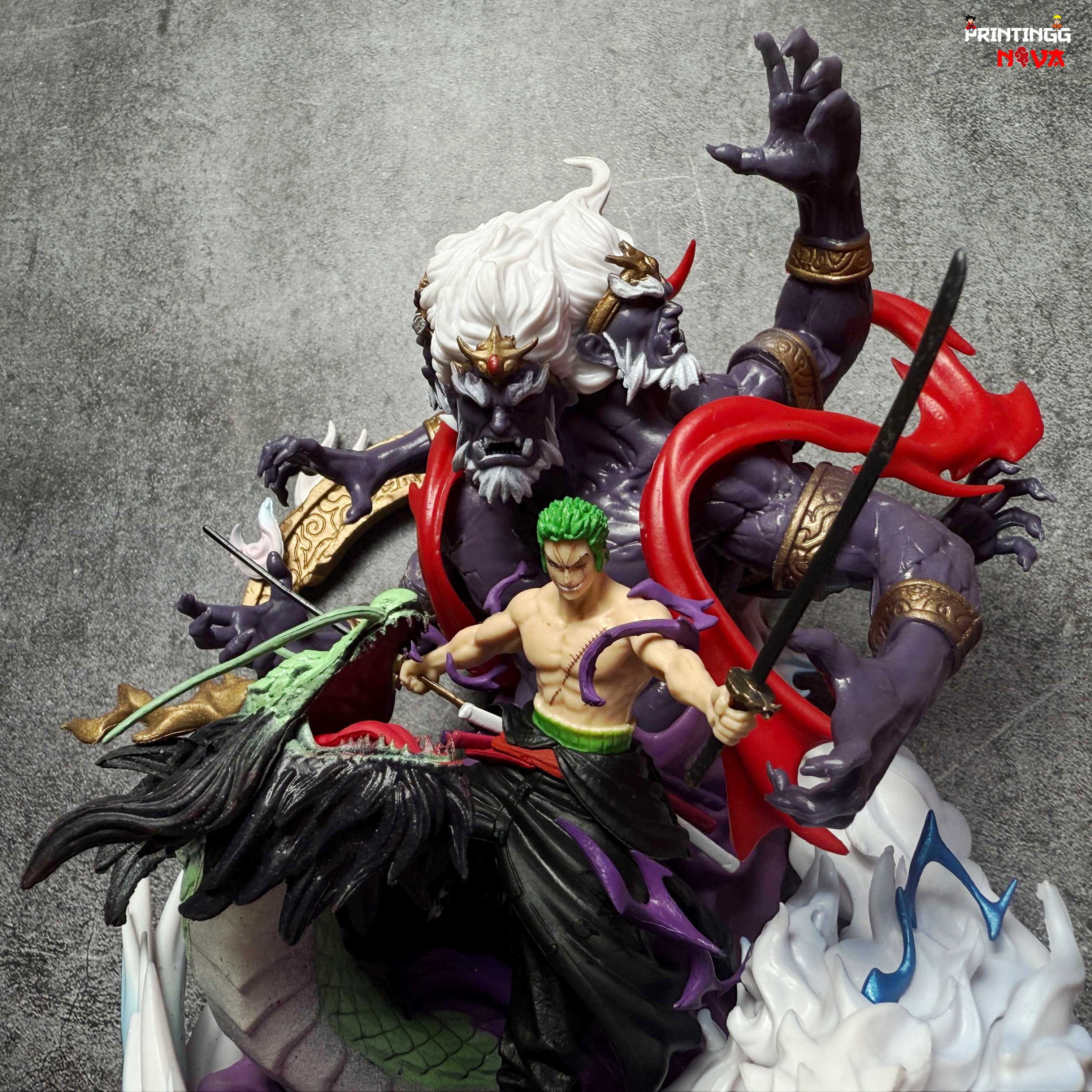 One Piece King Of Hell Roronoa Zoro With Double-Headed Premium PVC Anime Action figure [23 cm] || ONE PIECE