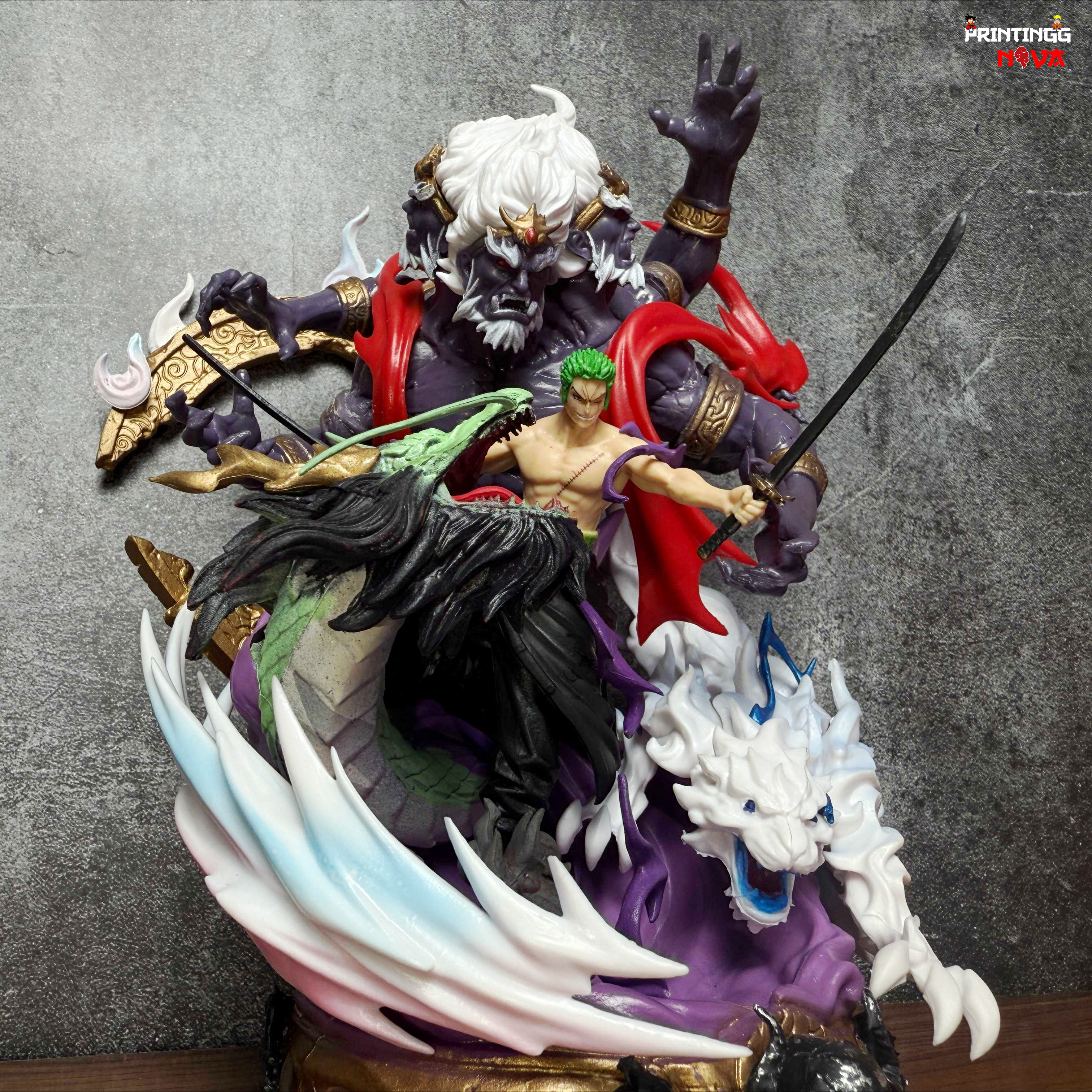 One Piece King Of Hell Roronoa Zoro With Double-Headed Premium PVC Anime Action figure [23 cm] || ONE PIECE