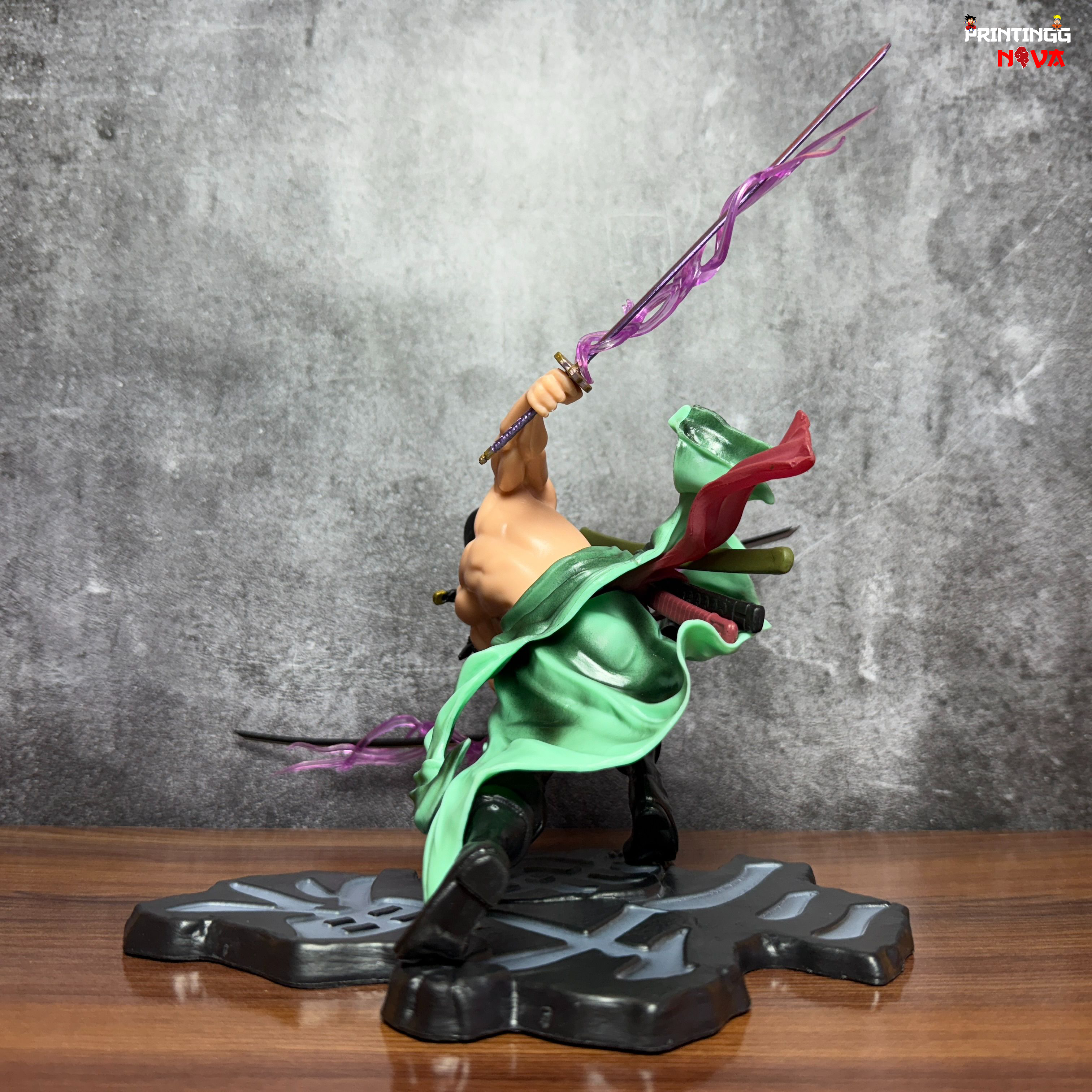 ONE PIECE RORONOA ZORO ACTION FIGURE WITH 3 SWORDS & 2 HEADS Premium PVC Anime Action figure [21 cm] || ONE PIECE