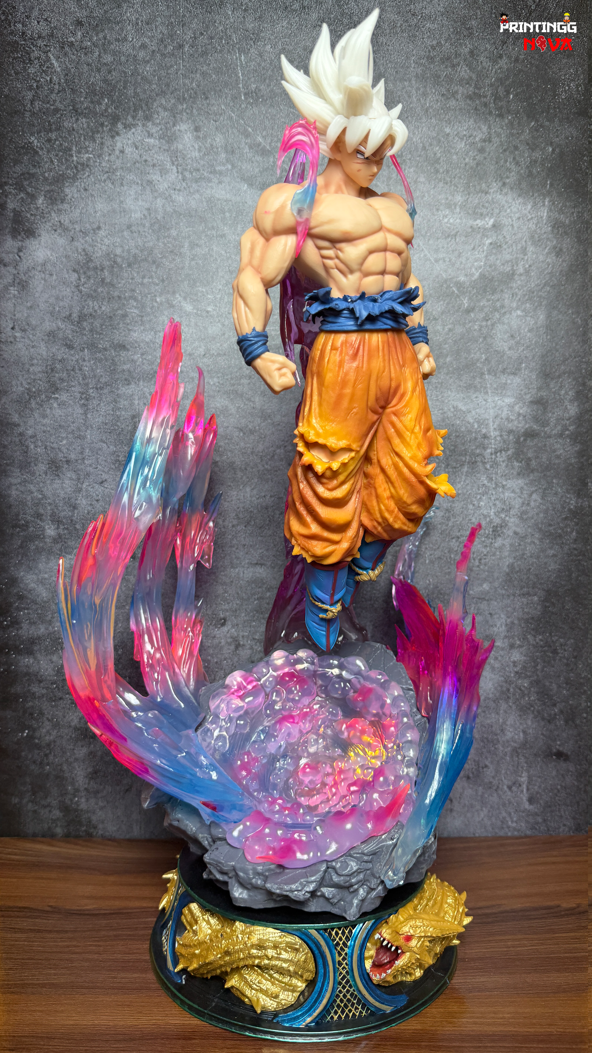 Goku Super Large Ultra Instinct With 3 Changeable heads 53 cm Limited Edition Premium PVC Anime Action figure || DRAGON BALL Z