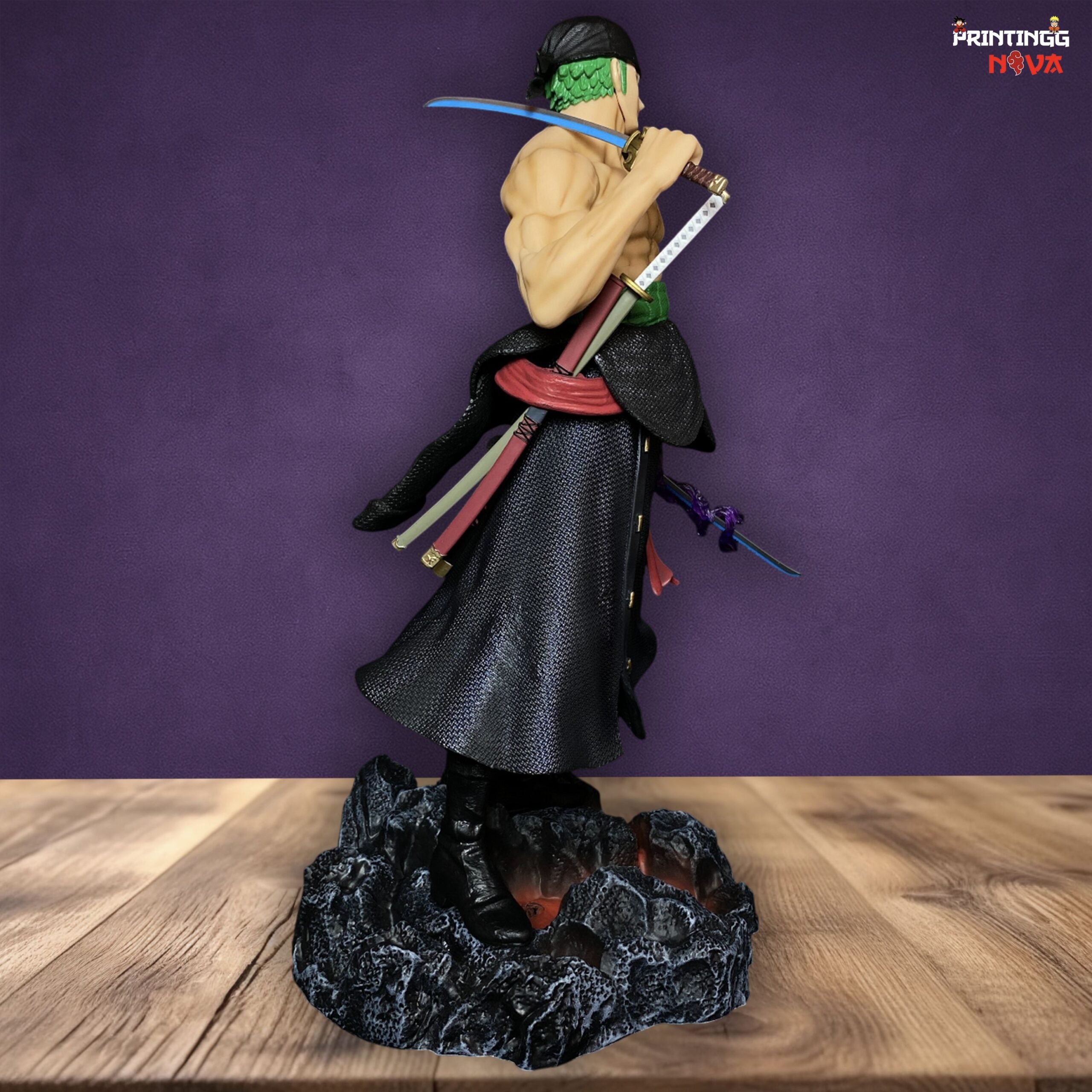 One Piece Stand Posture Roronoa Zoro Four Heads Highly Detailed Standing || [50cm]  Premium Action Figure || ONE PIECE