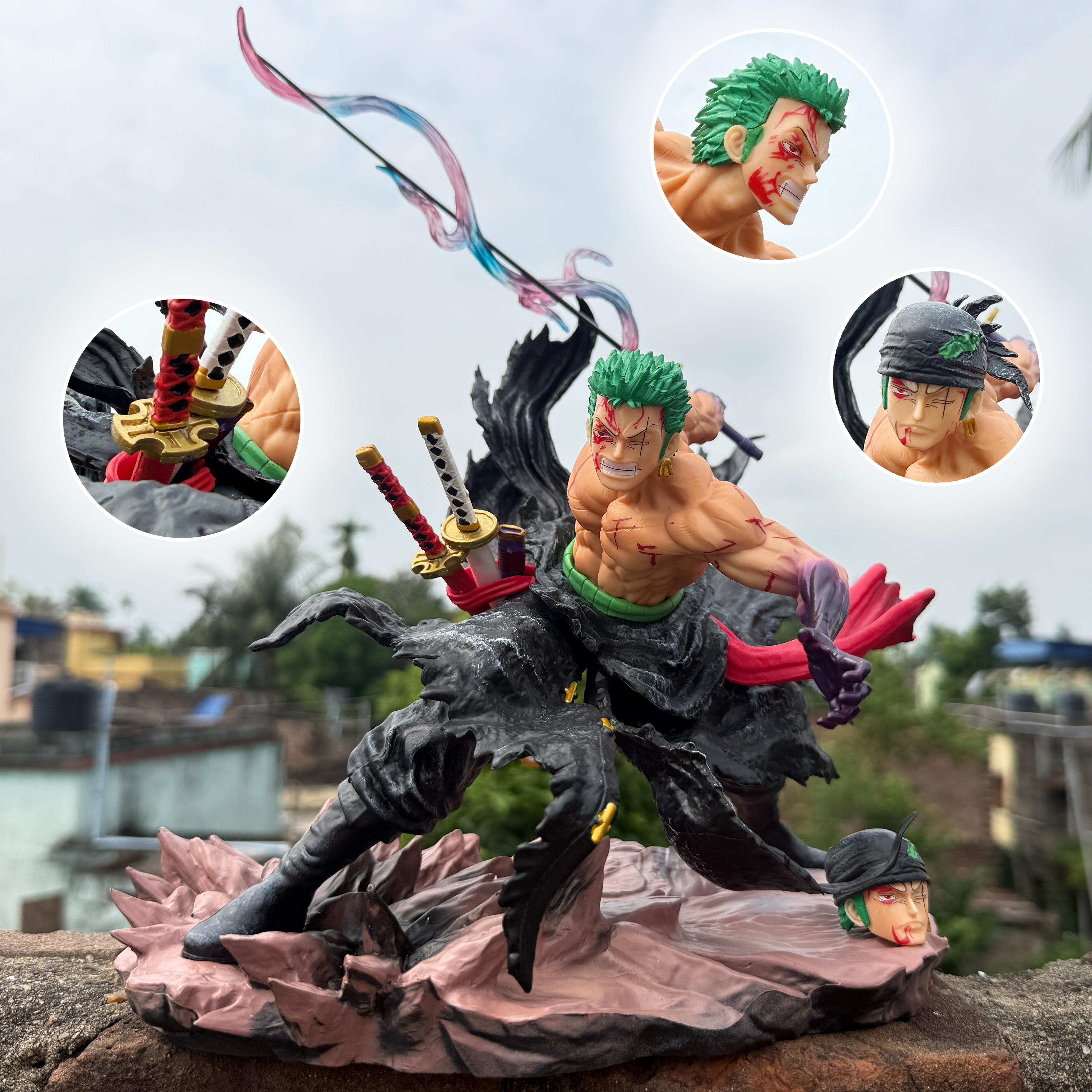 Zoro In Battle Worn State Bloody Zoro Swords with Double-Headed limited edition PVC Action figure [35 cm] || ONE PIECE