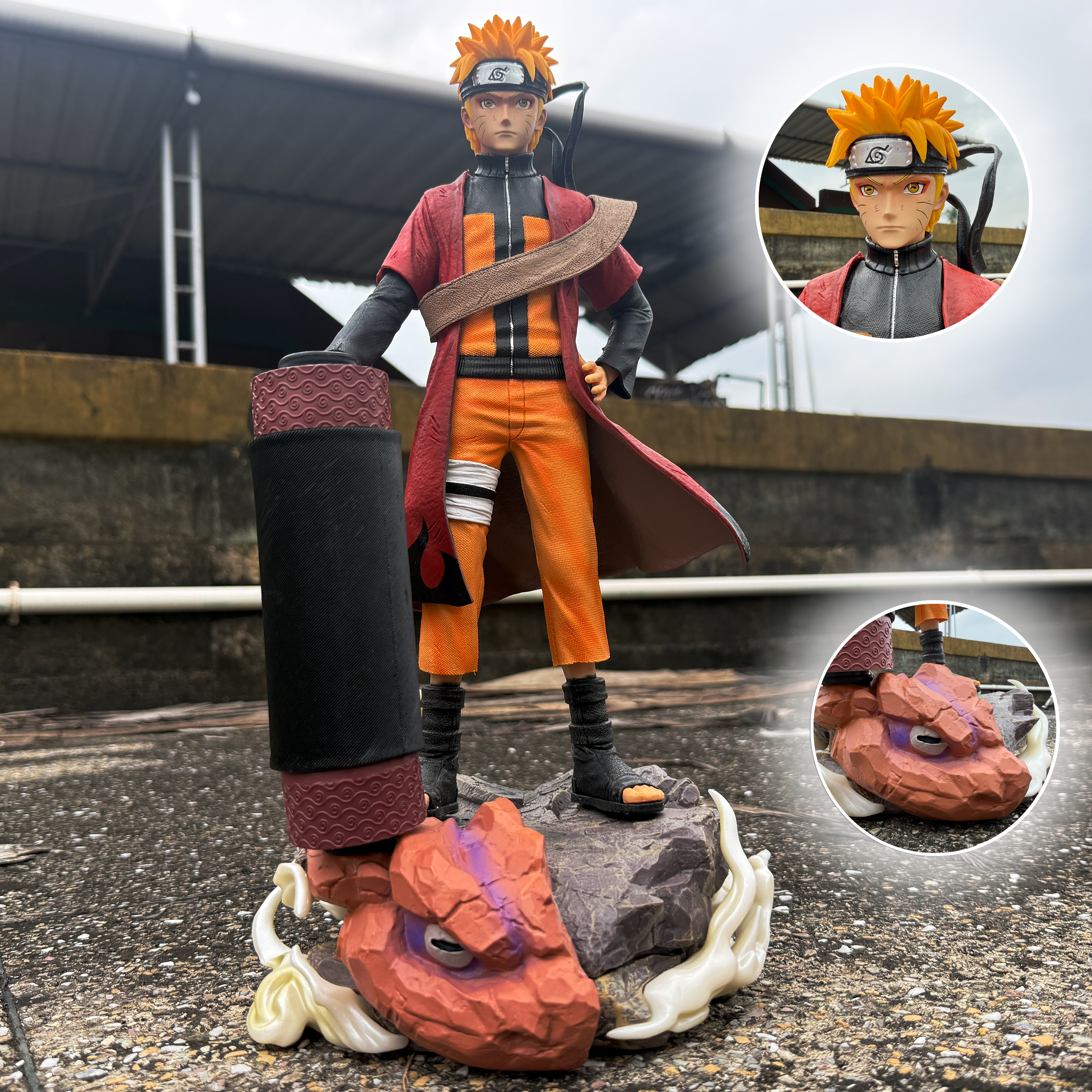 Naruto Uzumaki Sage Mode with Gamabunta Toad Base PVC Action figure [42.5 cm] || NARUTO